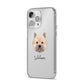 Norwich Terrier Personalised iPhone 14 Pro Max Clear Tough Case Silver Angled Image