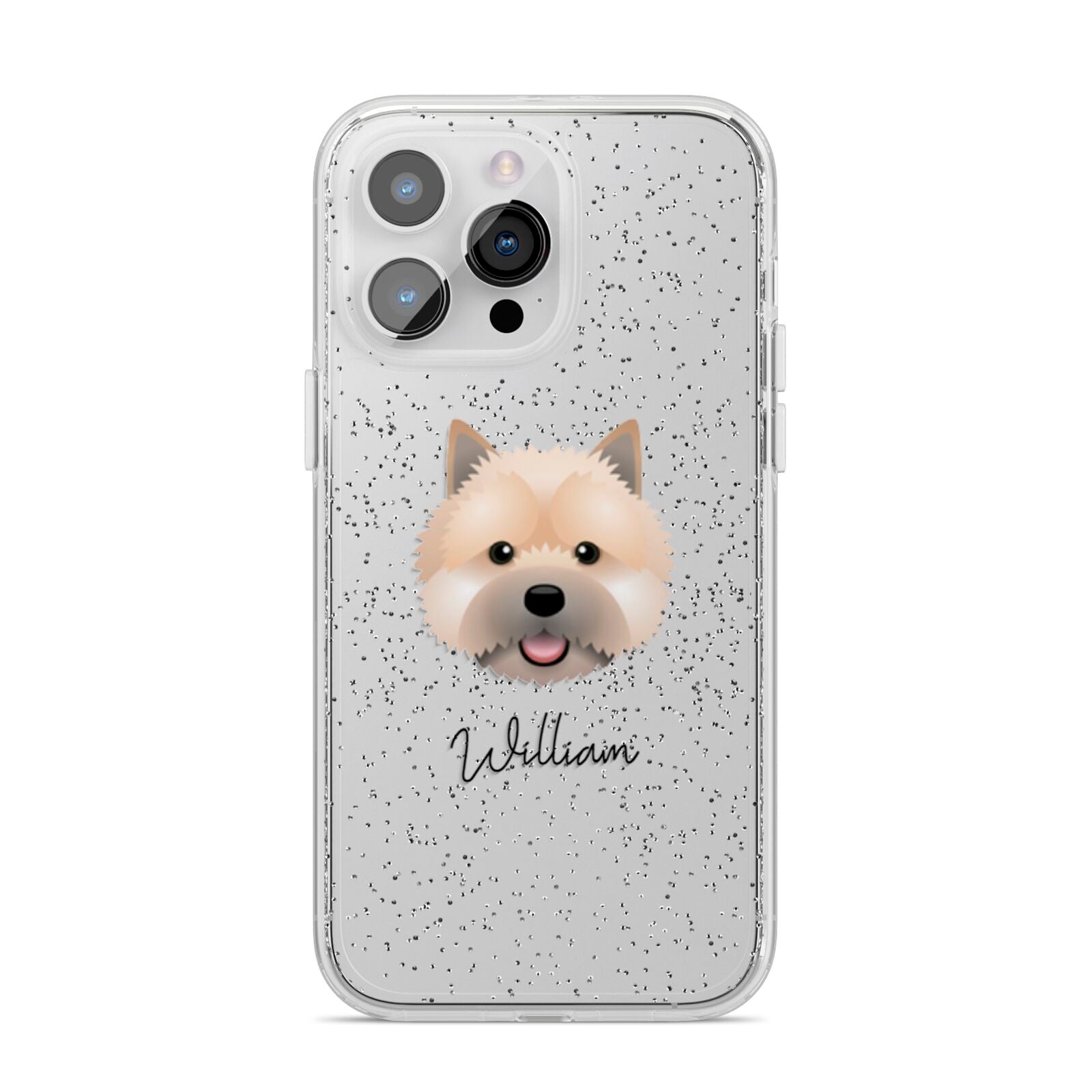 Norwich Terrier Personalised iPhone 14 Pro Max Glitter Tough Case Silver