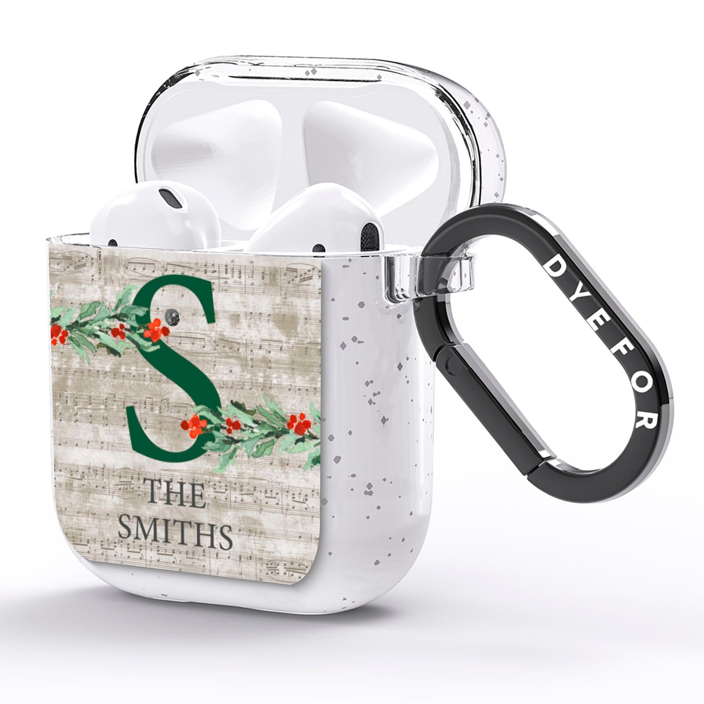 Nostalgic Monogram Personalised AirPods Glitter Case Side Image