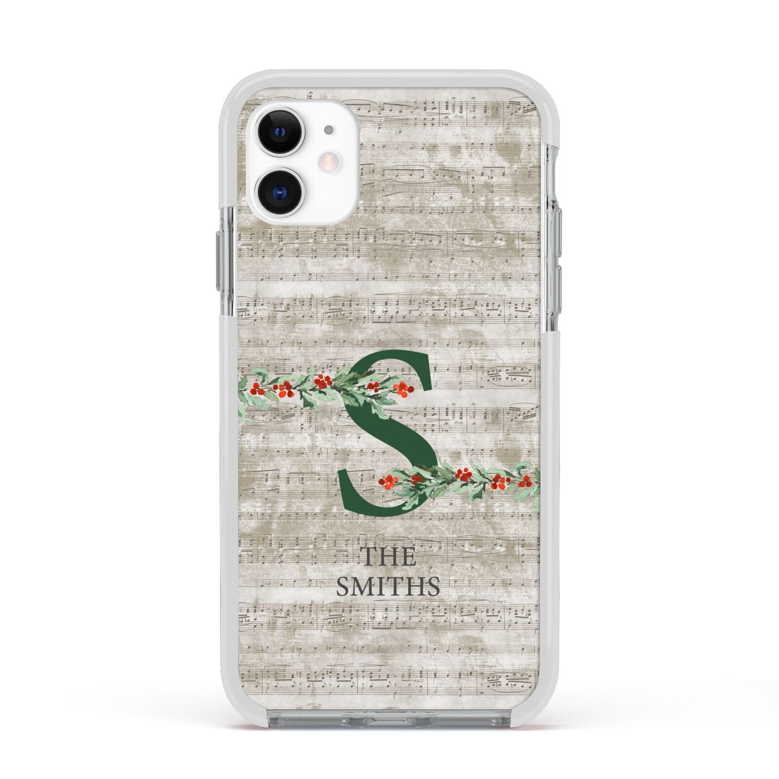 Nostalgic Monogram Personalised Apple iPhone 11 in White with White Impact Case