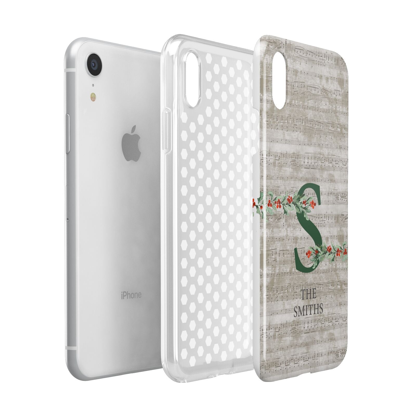 Nostalgic Monogram Personalised Apple iPhone XR White 3D Tough Case Expanded view