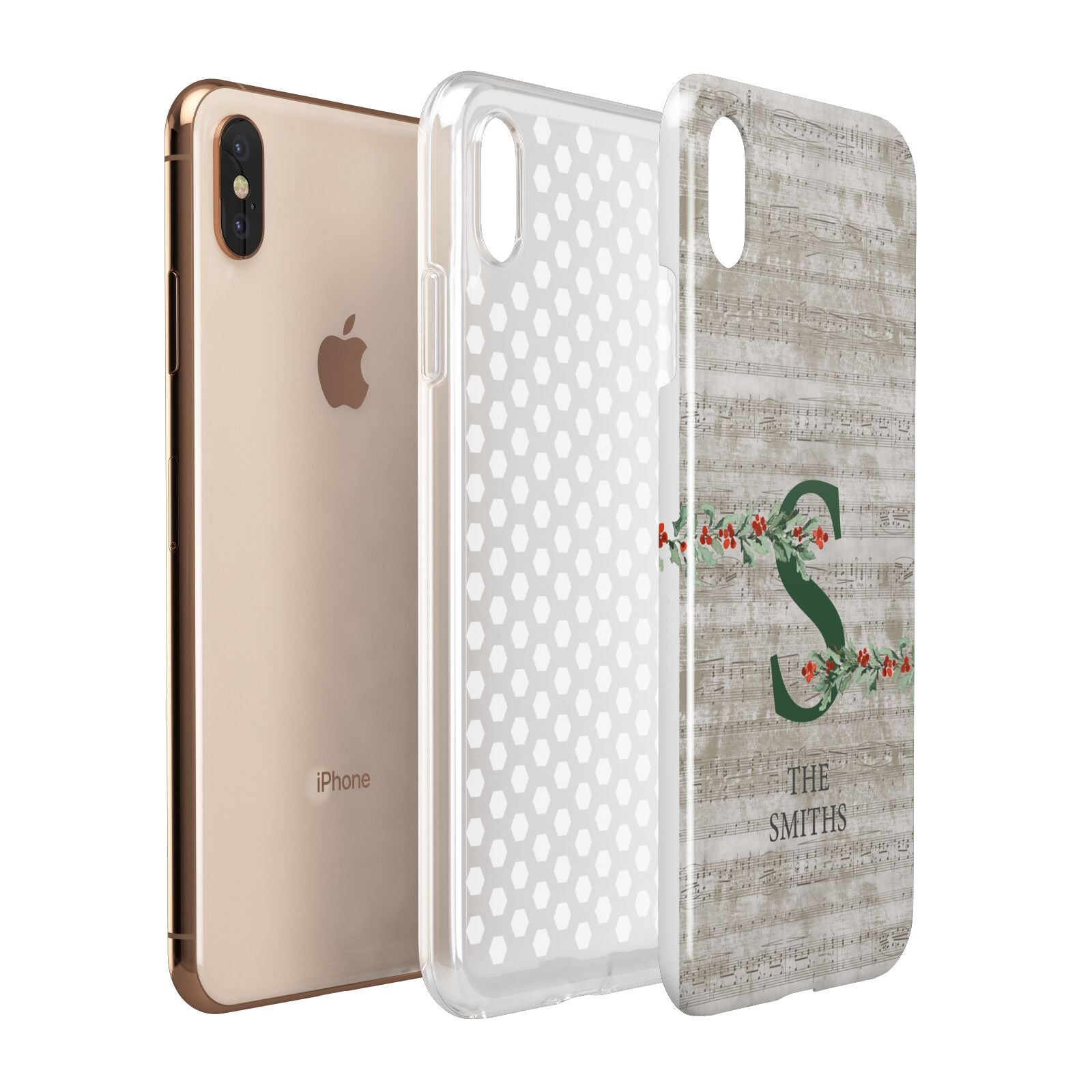 Nostalgic Monogram Personalised Apple iPhone Xs Max 3D Tough Case Expanded View