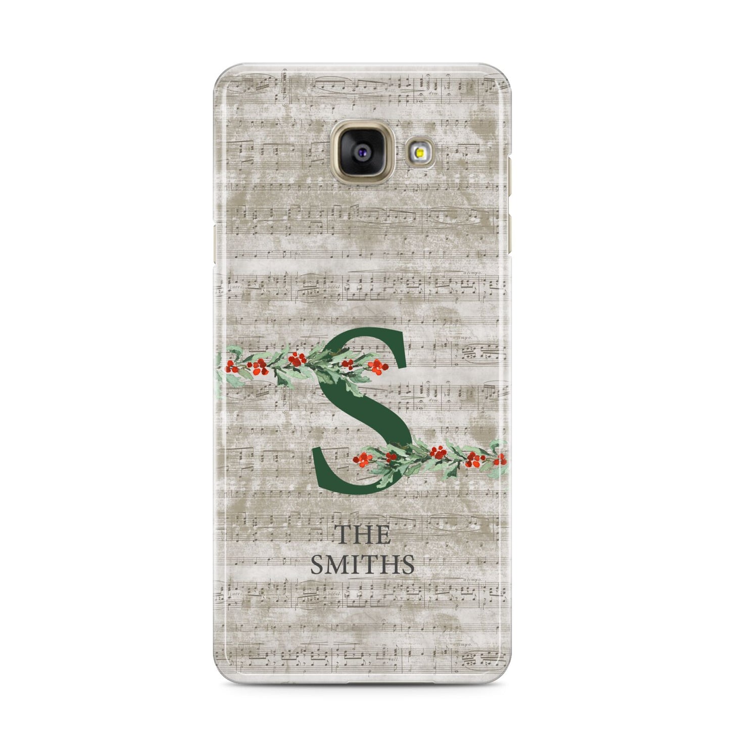 Nostalgic Monogram Personalised Samsung Galaxy A3 2016 Case on gold phone