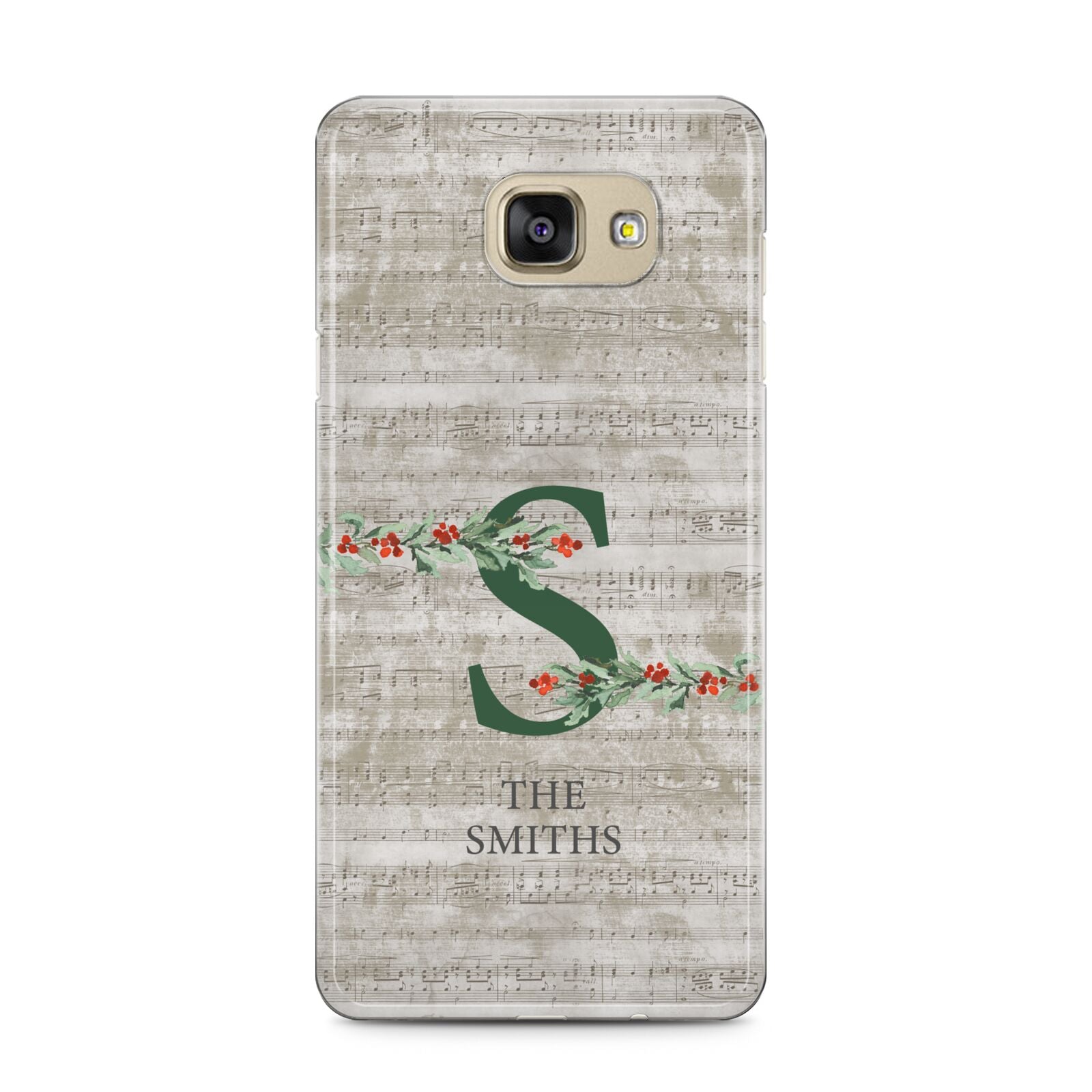 Nostalgic Monogram Personalised Samsung Galaxy A5 2016 Case on gold phone