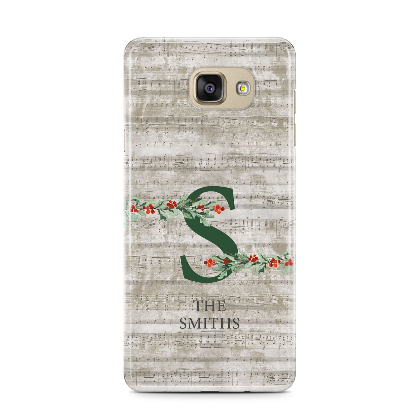 Nostalgic Monogram Personalised Samsung Galaxy A7 2016 Case on gold phone