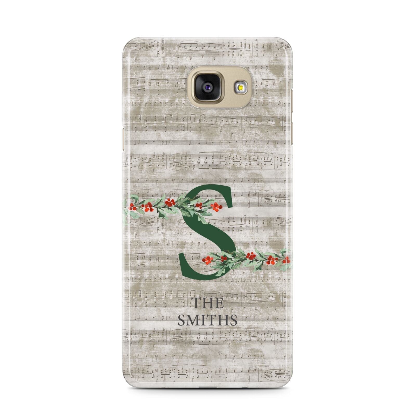 Nostalgic Monogram Personalised Samsung Galaxy A7 2016 Case on gold phone