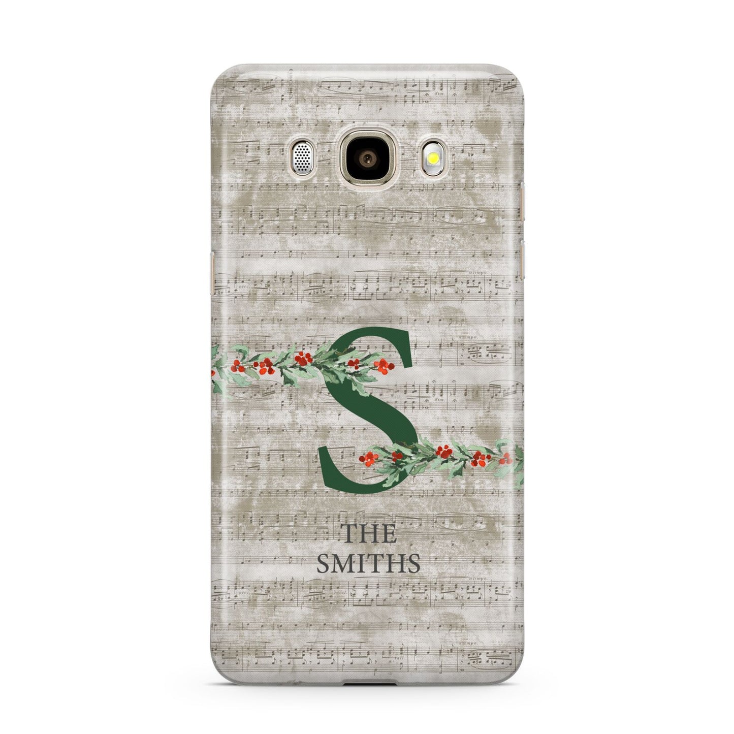 Nostalgic Monogram Personalised Samsung Galaxy J7 2016 Case on gold phone