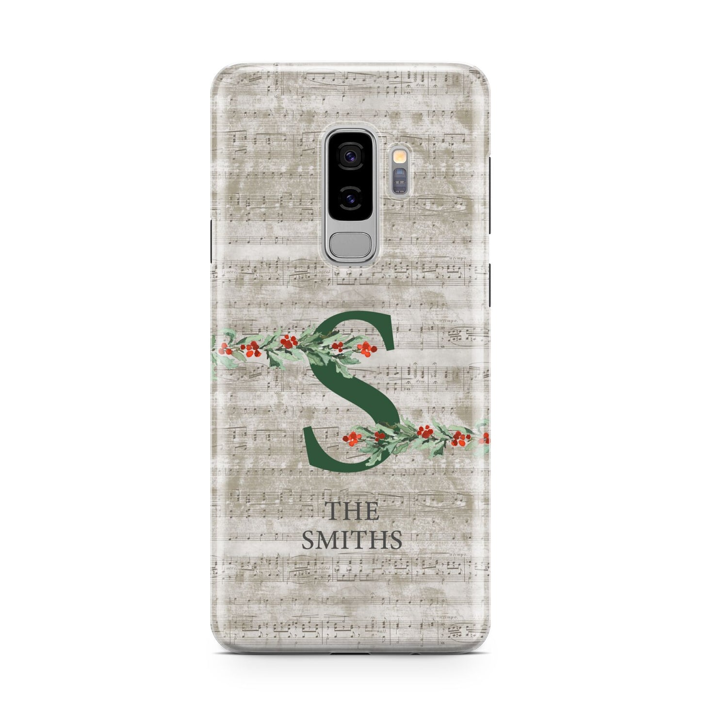 Nostalgic Monogram Personalised Samsung Galaxy S9 Plus Case on Silver phone