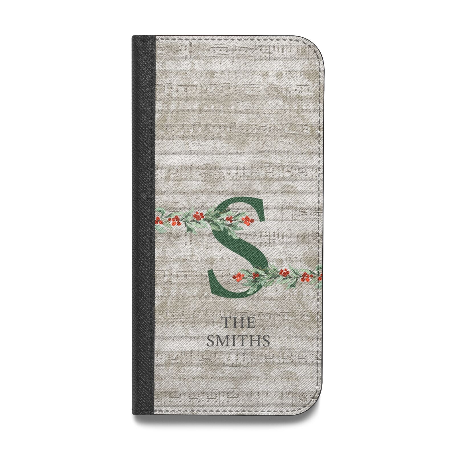 Nostalgic Monogram Personalised Vegan Leather Flip iPhone Case