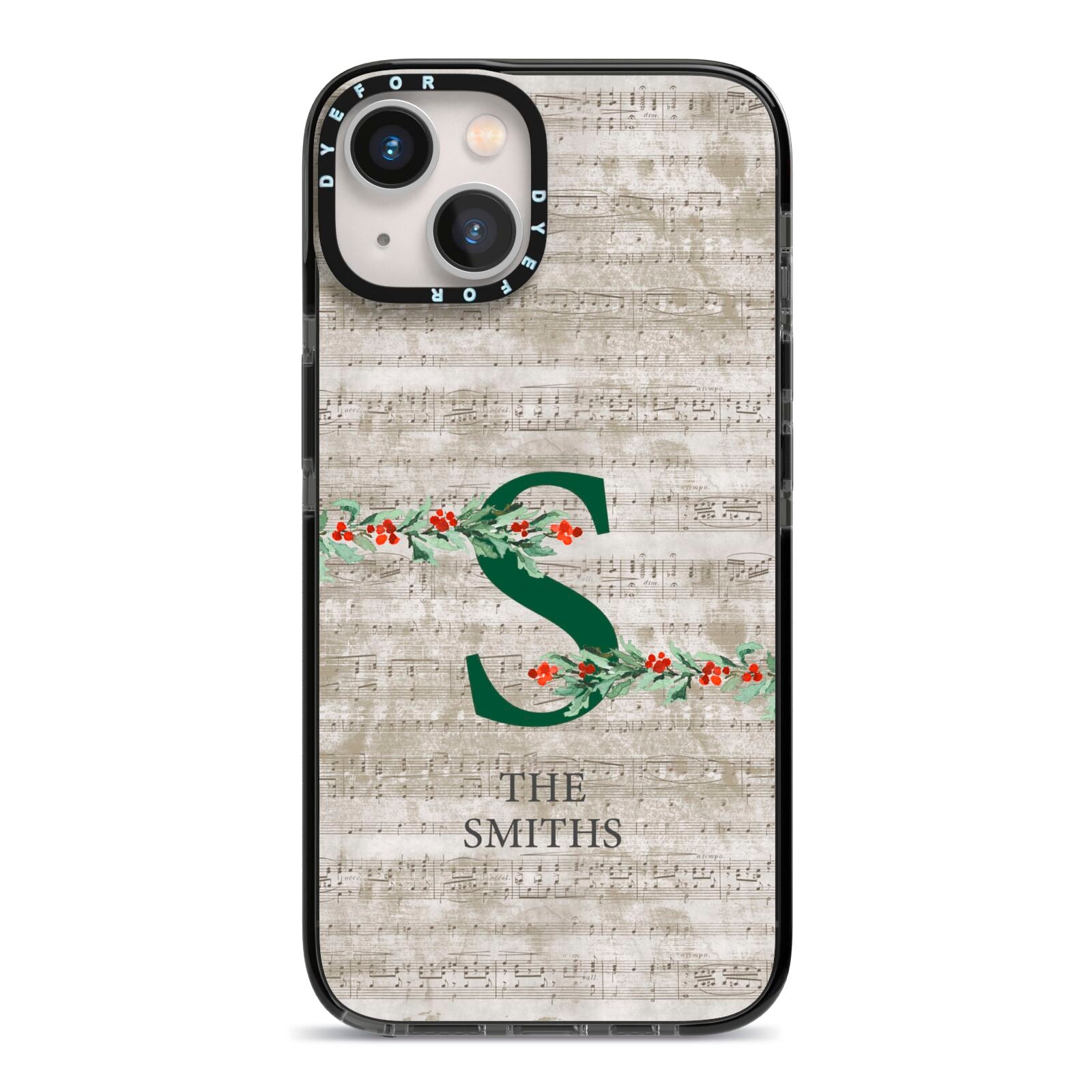 Nostalgic Monogram Personalised iPhone 13 Black Impact Case on Silver phone