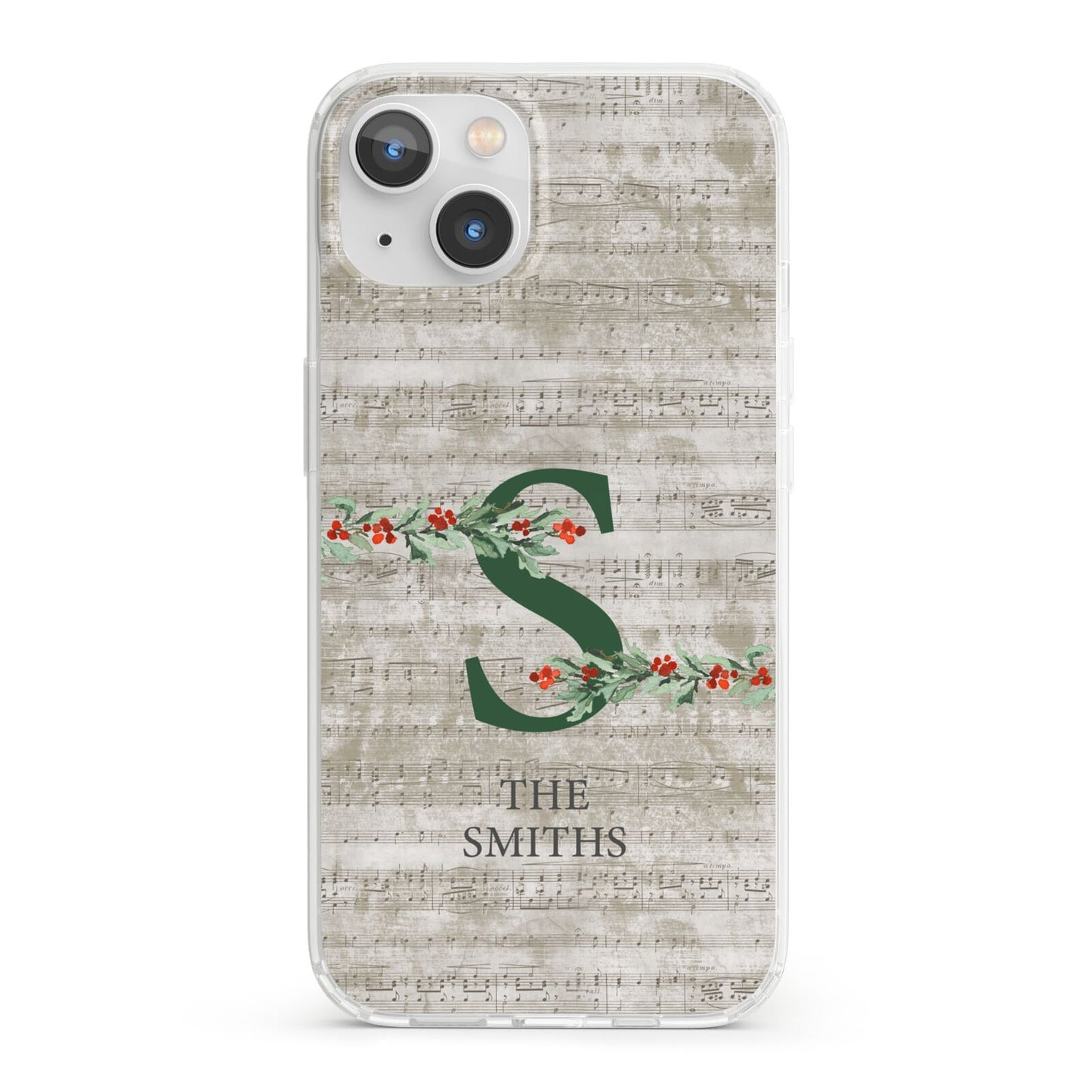 Nostalgic Monogram Personalised iPhone 13 Clear Bumper Case