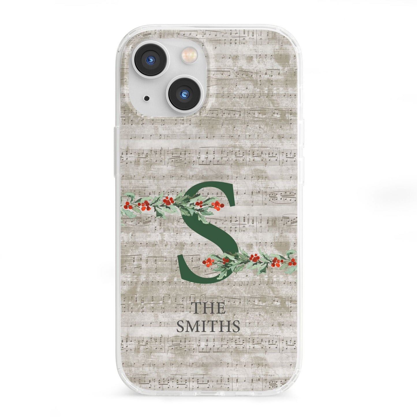 Nostalgic Monogram Personalised iPhone 13 Mini Clear Bumper Case