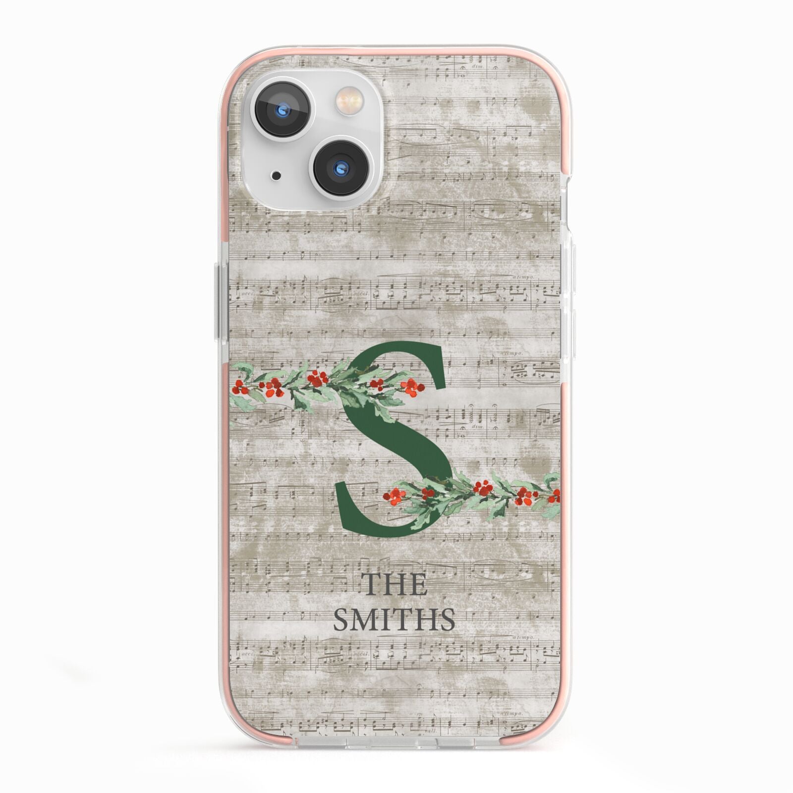 Nostalgic Monogram Personalised iPhone 13 TPU Impact Case with Pink Edges