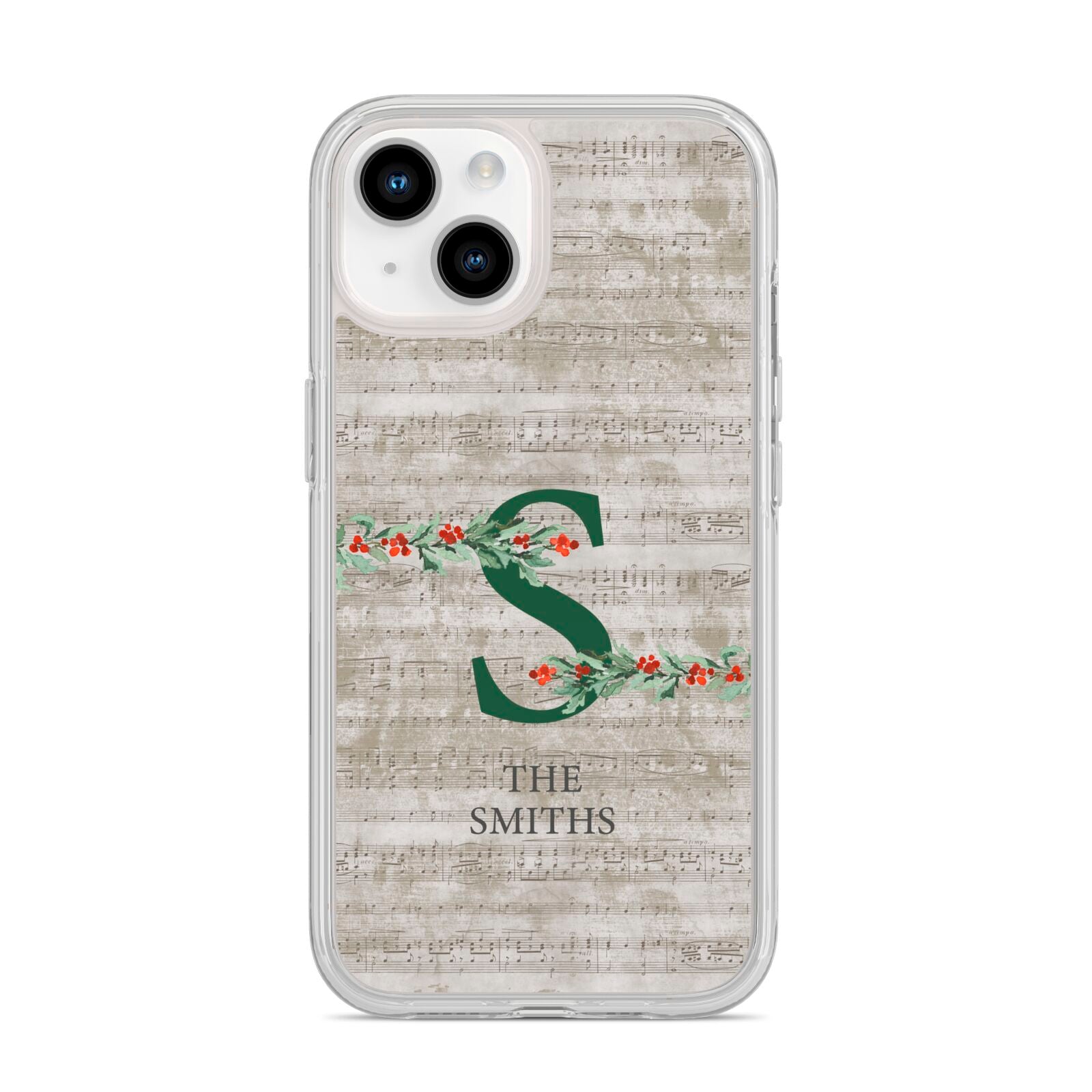 Nostalgic Monogram Personalised iPhone 14 Clear Tough Case Starlight