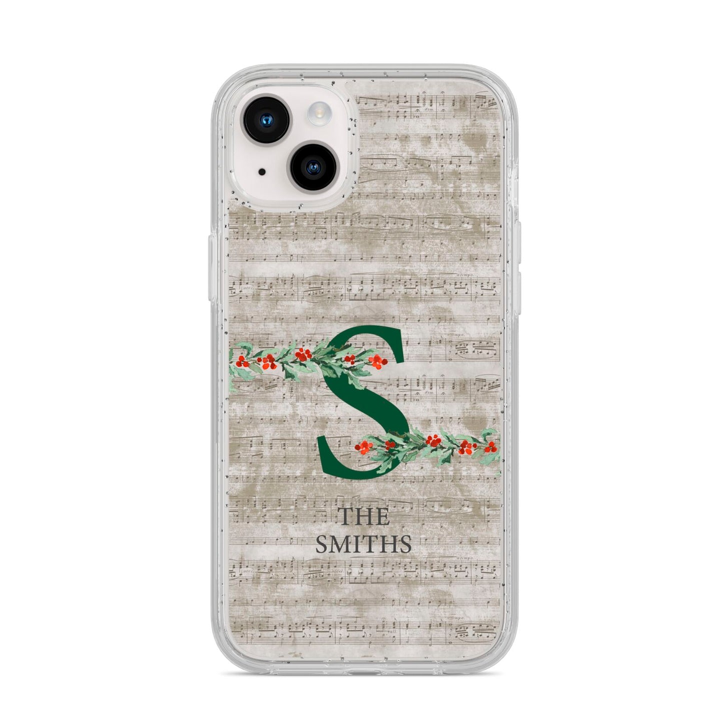 Nostalgic Monogram Personalised iPhone 14 Plus Glitter Tough Case Starlight