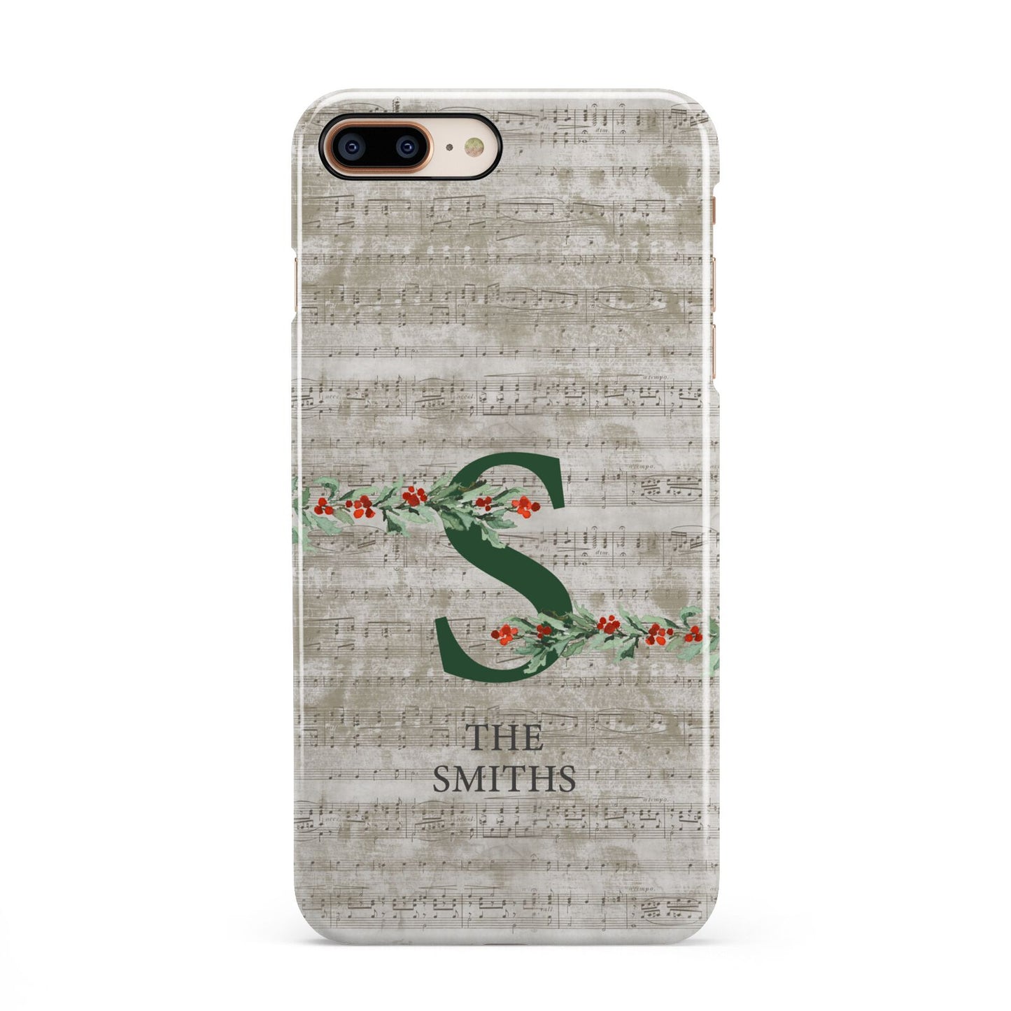 Nostalgic Monogram Personalised iPhone 8 Plus 3D Snap Case on Gold Phone