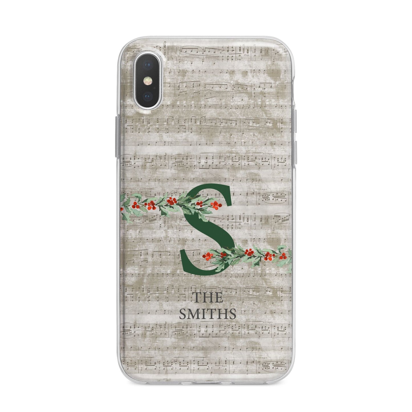 Nostalgic Monogram Personalised iPhone X Bumper Case on Silver iPhone Alternative Image 1