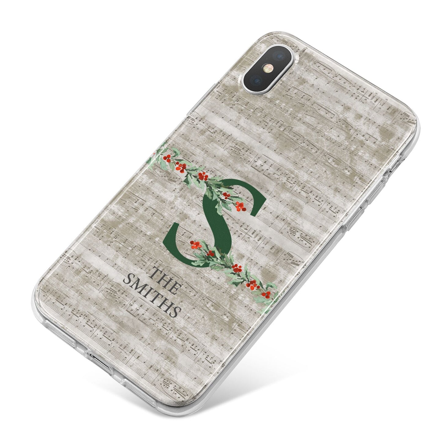 Nostalgic Monogram Personalised iPhone X Bumper Case on Silver iPhone