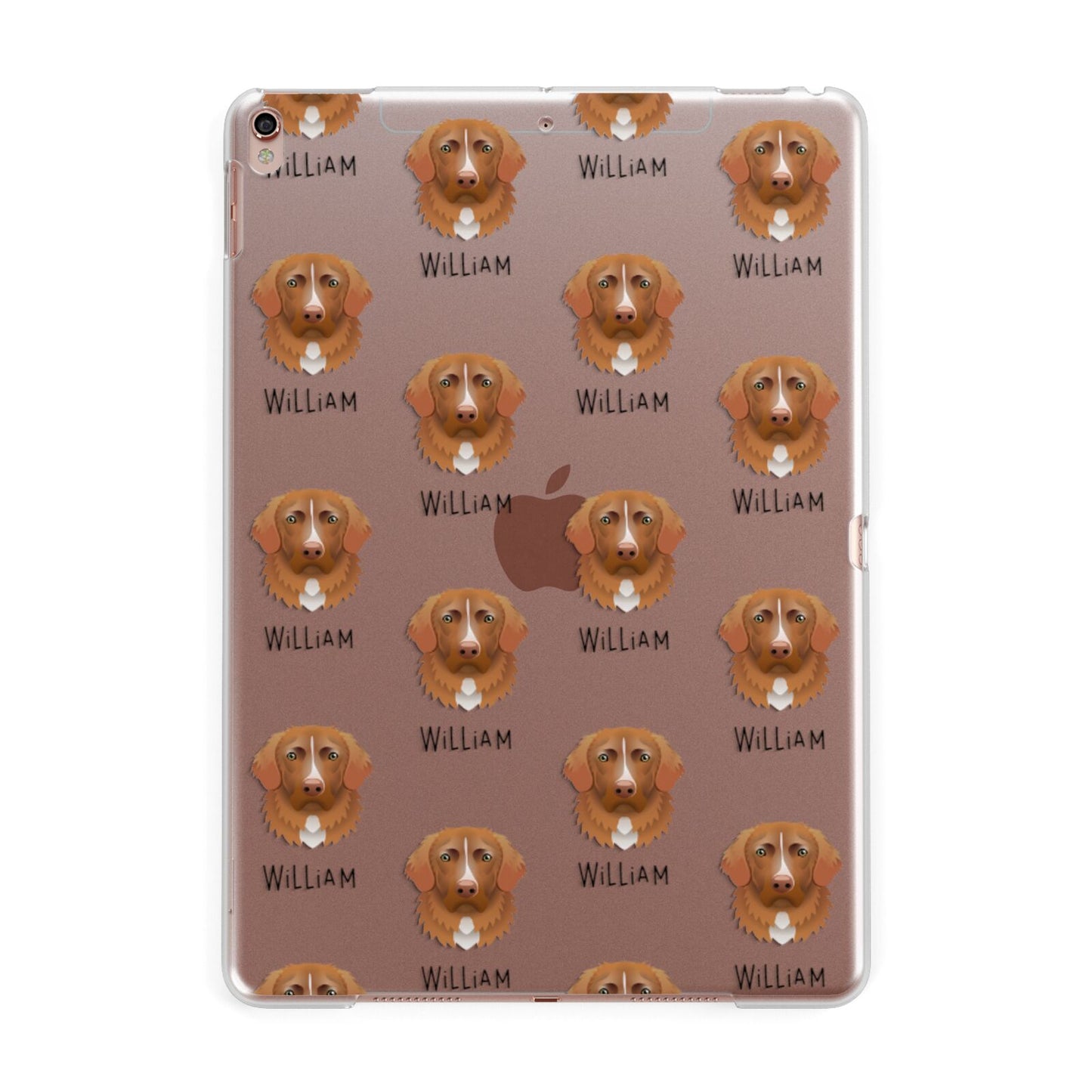 Nova Scotia Duck Tolling Retriever Icon with Name Apple iPad Rose Gold Case