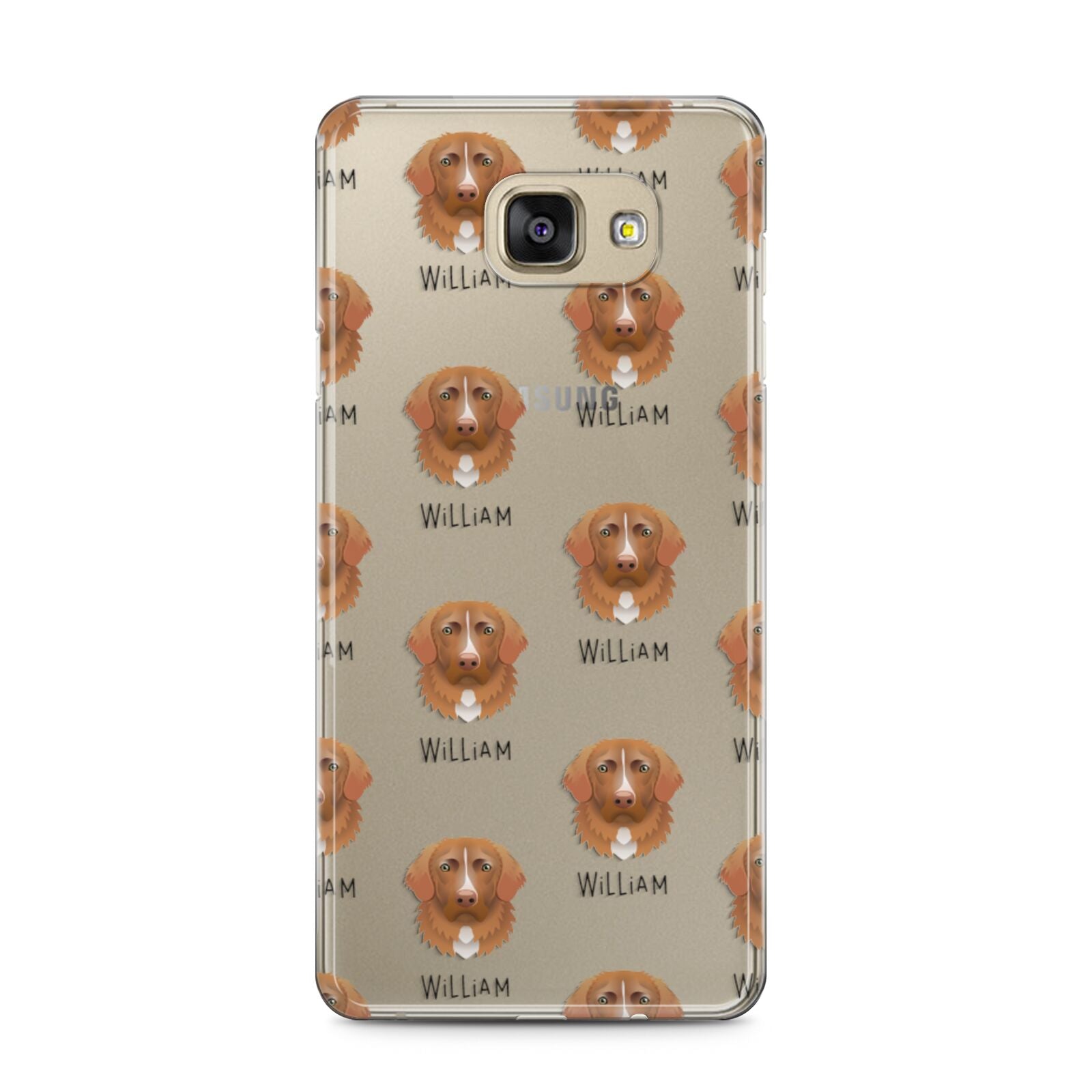 Nova Scotia Duck Tolling Retriever Icon with Name Samsung Galaxy A5 2016 Case on gold phone