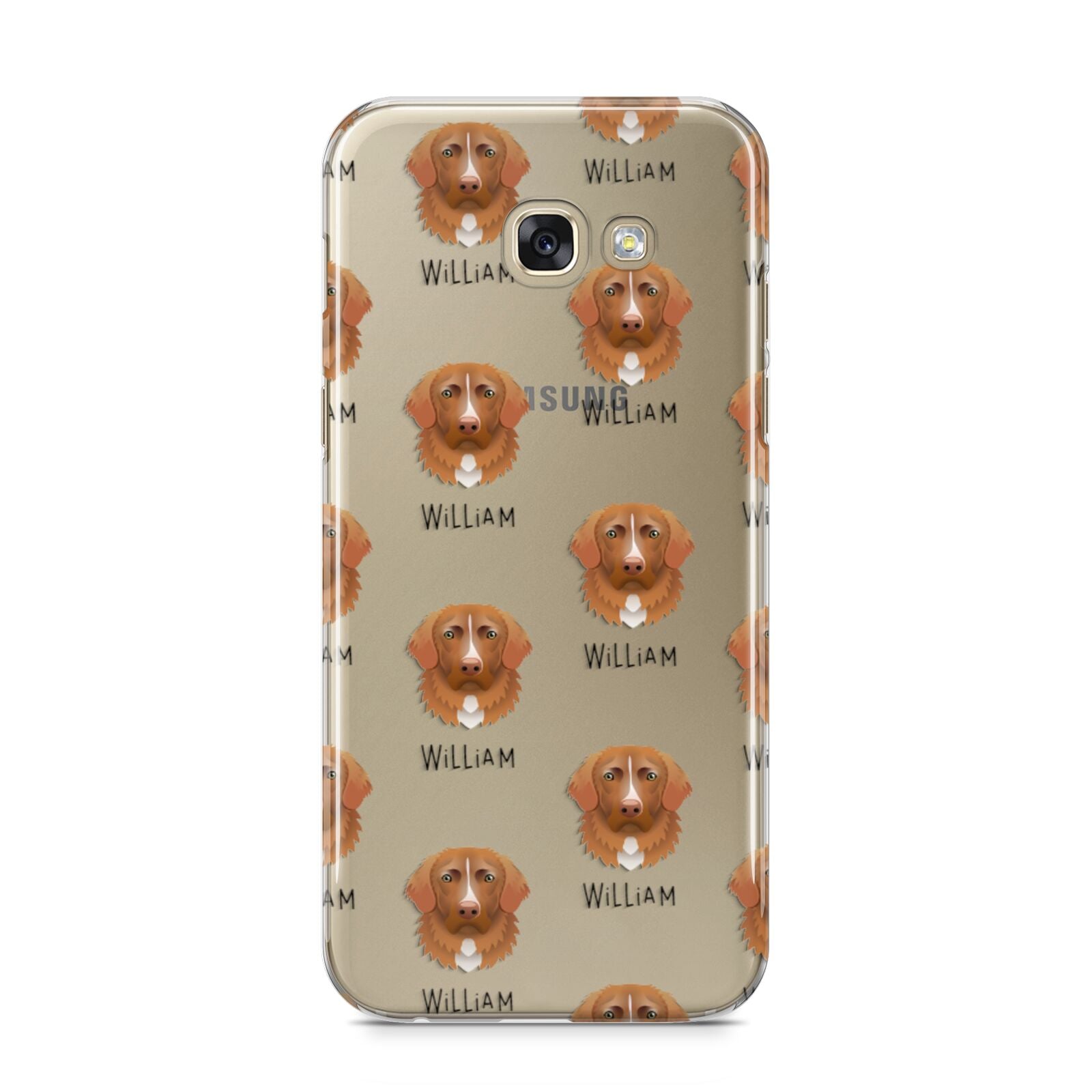 Nova Scotia Duck Tolling Retriever Icon with Name Samsung Galaxy A5 2017 Case on gold phone