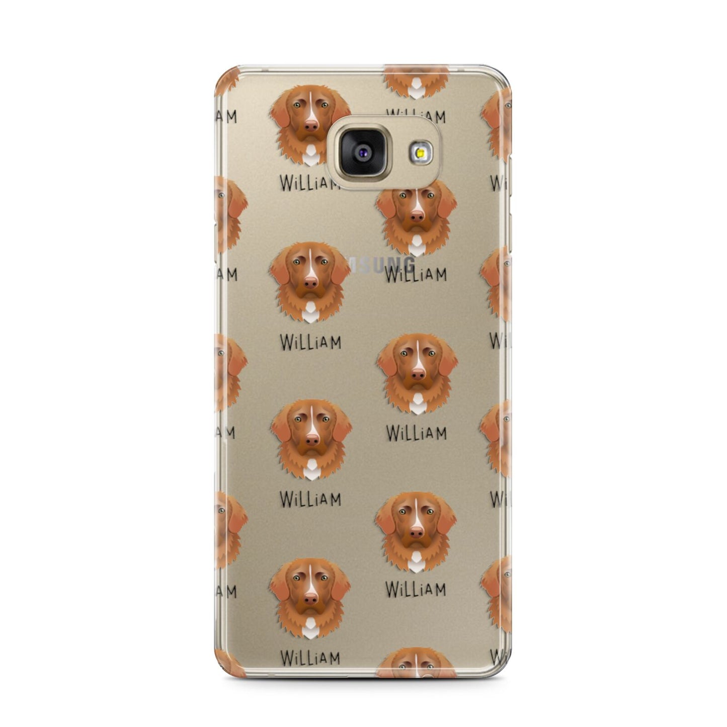 Nova Scotia Duck Tolling Retriever Icon with Name Samsung Galaxy A7 2016 Case on gold phone