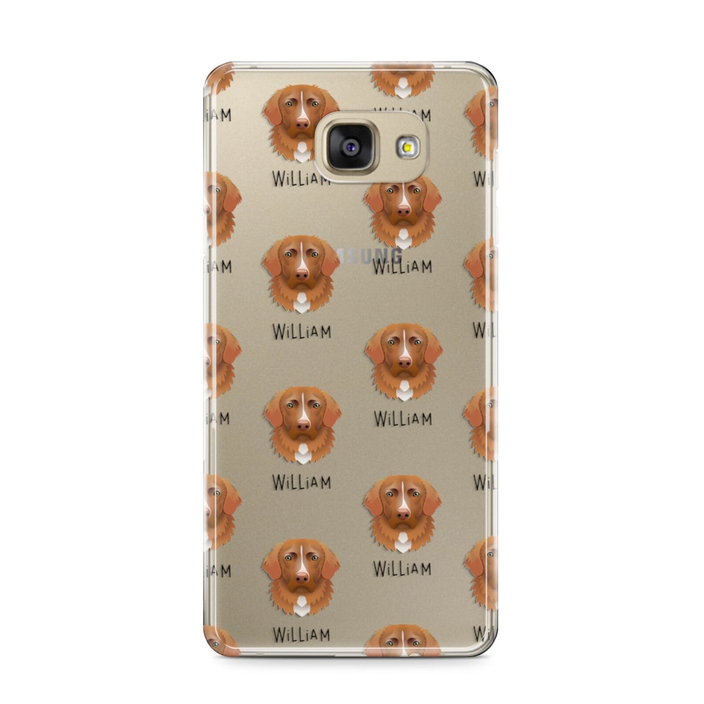 Nova Scotia Duck Tolling Retriever Icon with Name Samsung Galaxy A9 2016 Case on gold phone