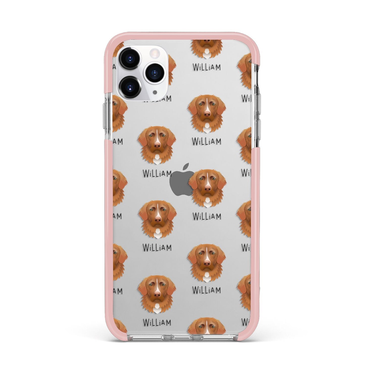 Nova Scotia Duck Tolling Retriever Icon with Name iPhone 11 Pro Max Impact Pink Edge Case