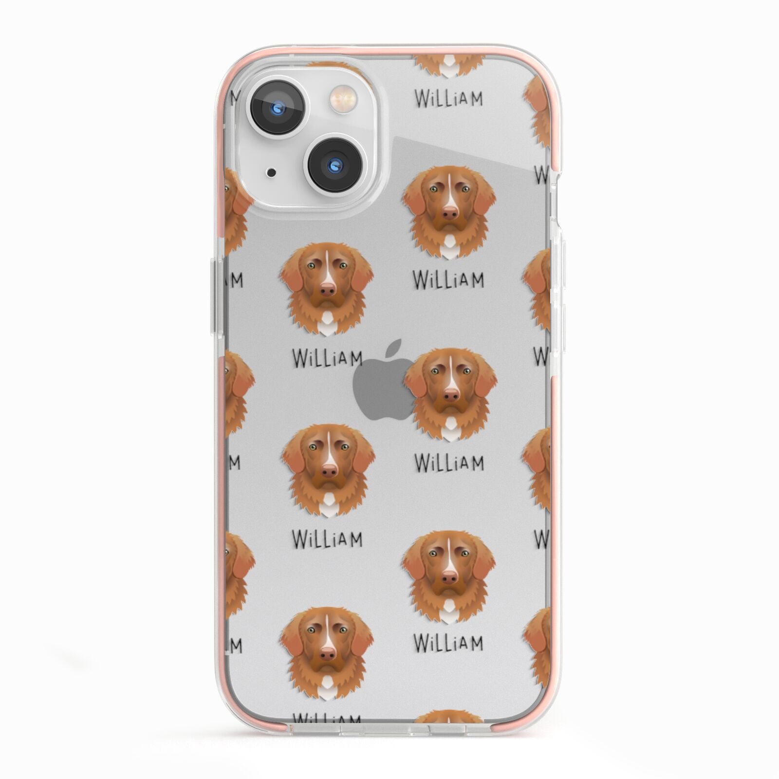 Nova Scotia Duck Tolling Retriever Icon with Name iPhone 13 TPU Impact Case with Pink Edges