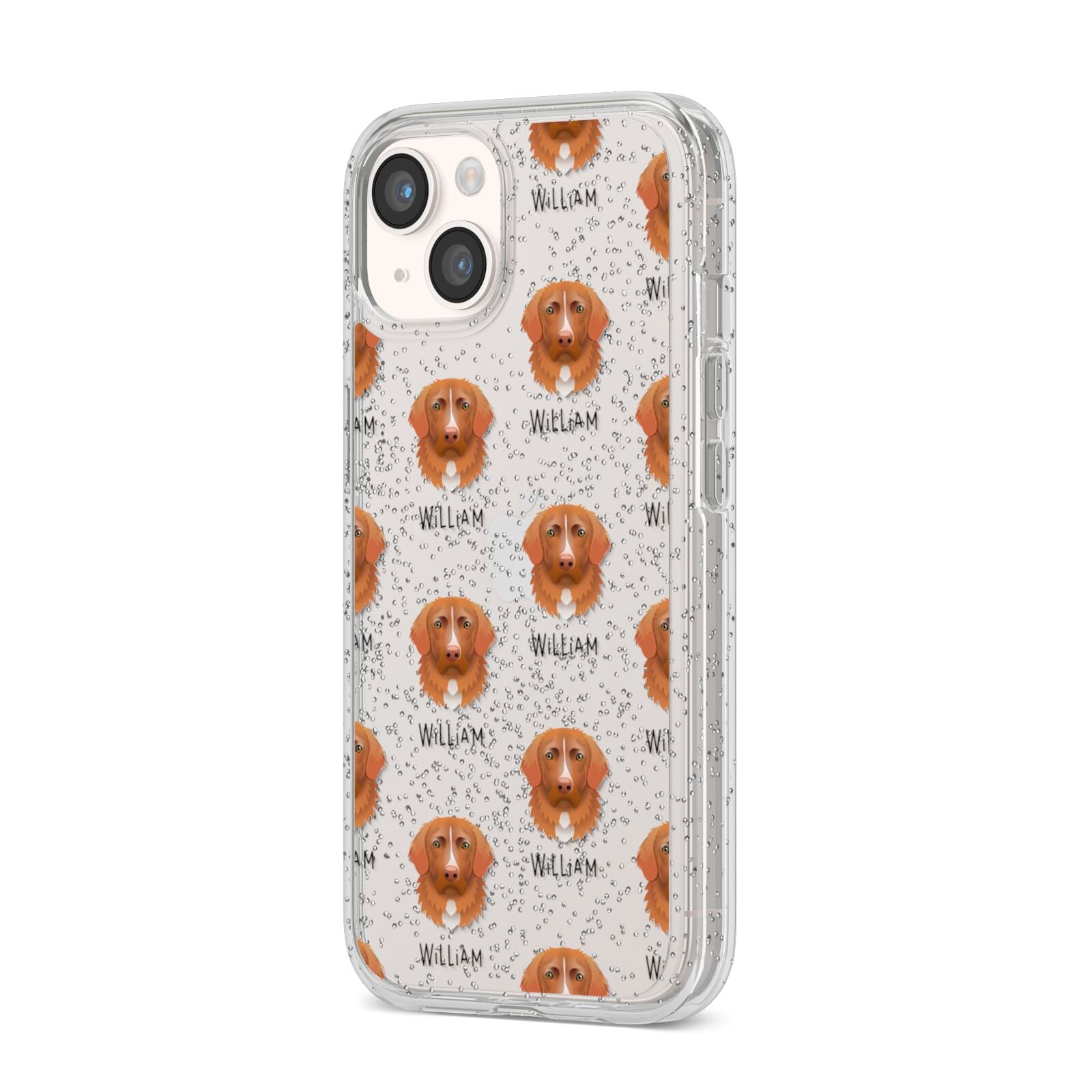 Nova Scotia Duck Tolling Retriever Icon with Name iPhone 14 Glitter Tough Case Starlight Angled Image