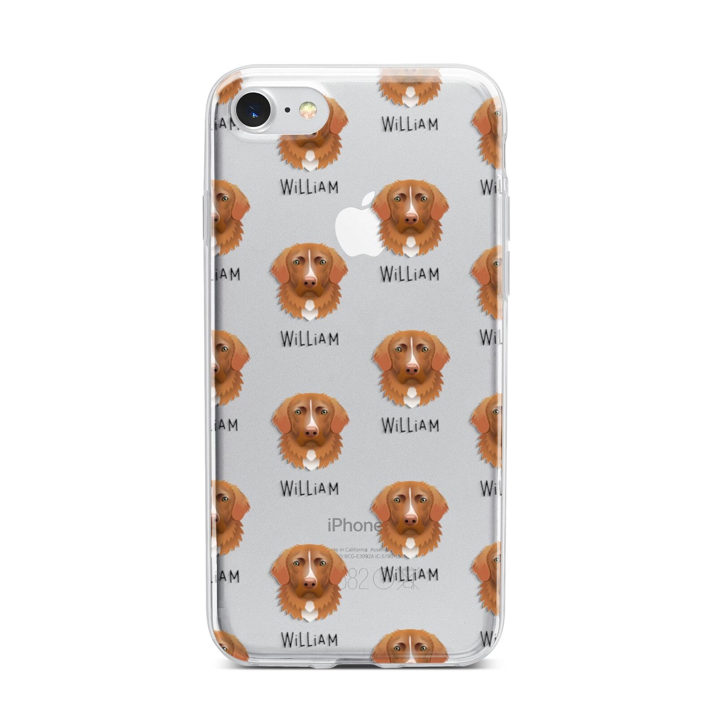 Nova Scotia Duck Tolling Retriever Icon with Name iPhone 7 Bumper Case on Silver iPhone