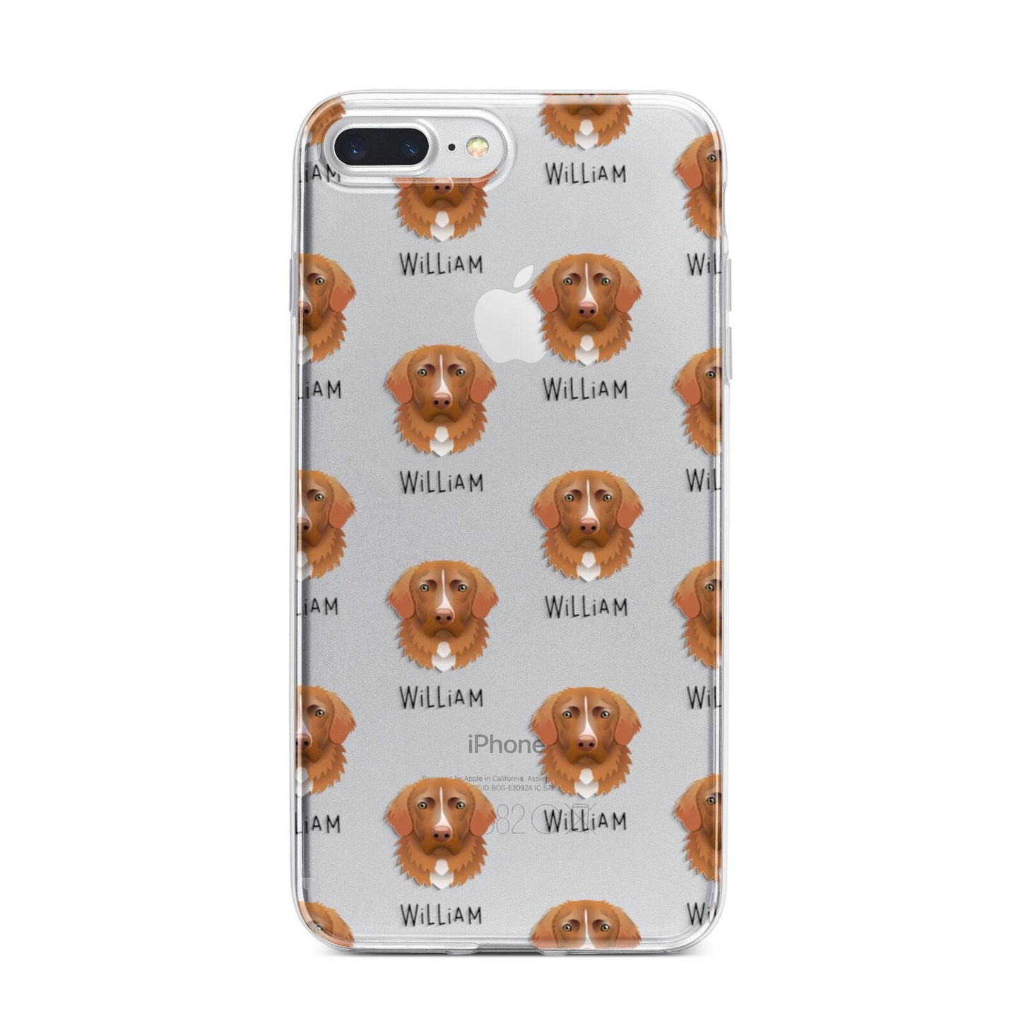 Nova Scotia Duck Tolling Retriever Icon with Name iPhone 7 Plus Bumper Case on Silver iPhone