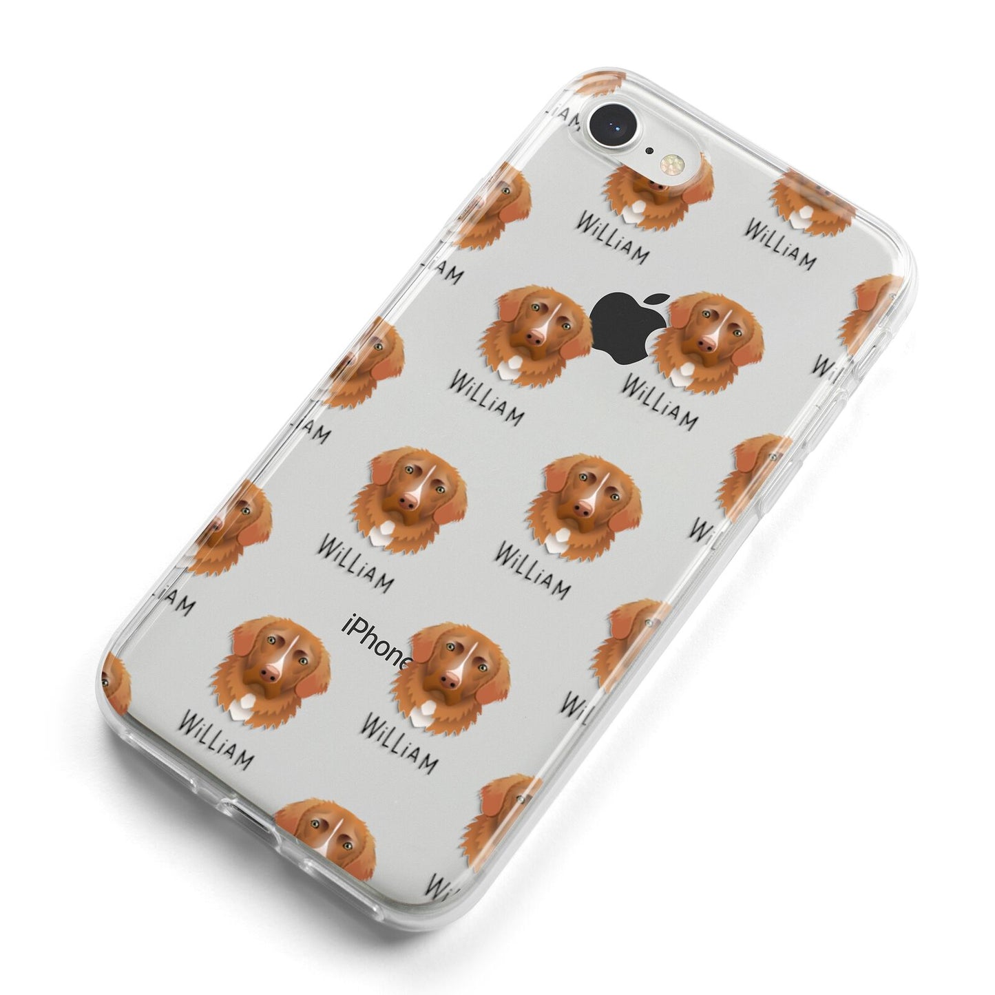 Nova Scotia Duck Tolling Retriever Icon with Name iPhone 8 Bumper Case on Silver iPhone Alternative Image