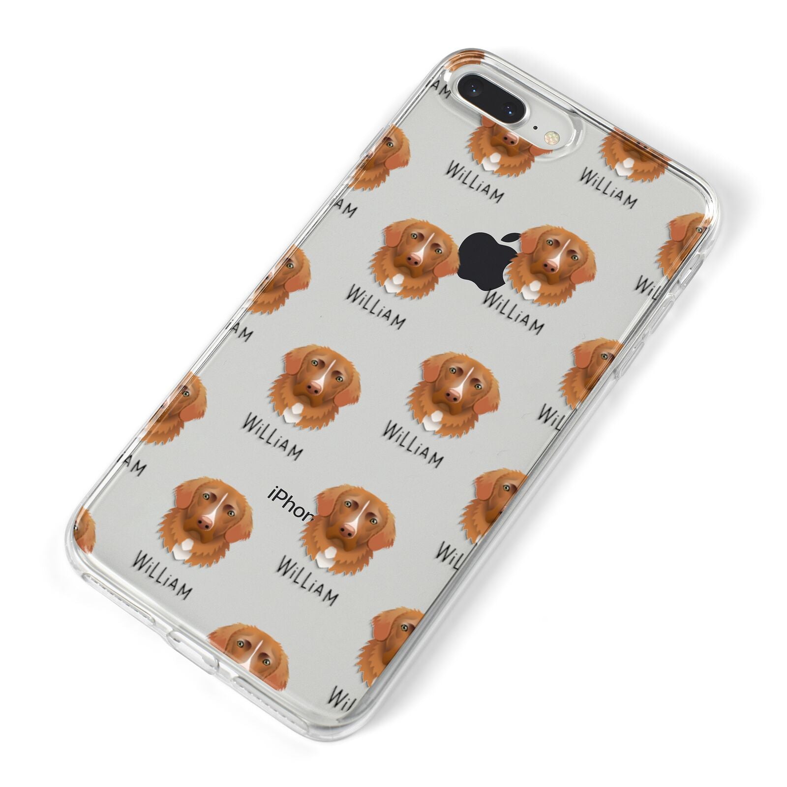 Nova Scotia Duck Tolling Retriever Icon with Name iPhone 8 Plus Bumper Case on Silver iPhone Alternative Image