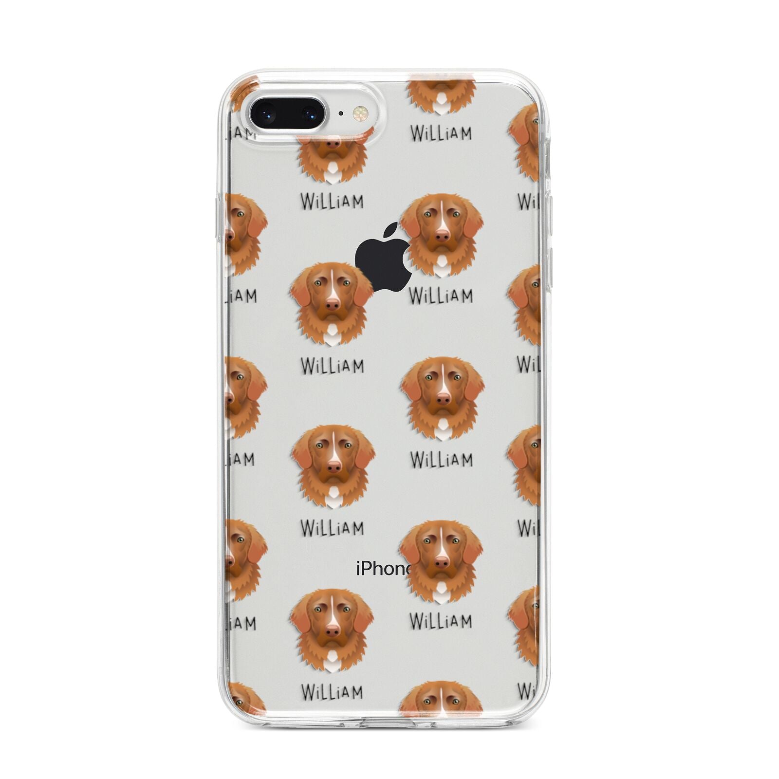 Nova Scotia Duck Tolling Retriever Icon with Name iPhone 8 Plus Bumper Case on Silver iPhone