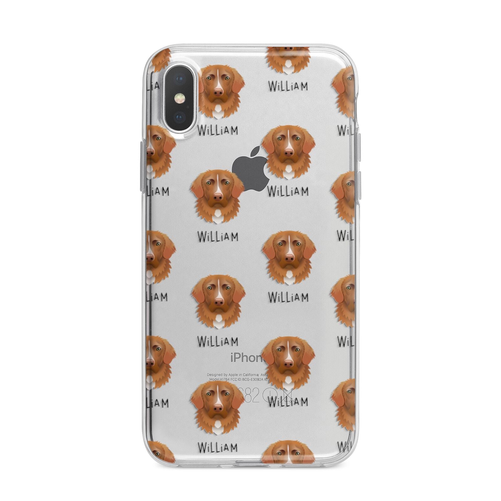 Nova Scotia Duck Tolling Retriever Icon with Name iPhone X Bumper Case on Silver iPhone Alternative Image 1