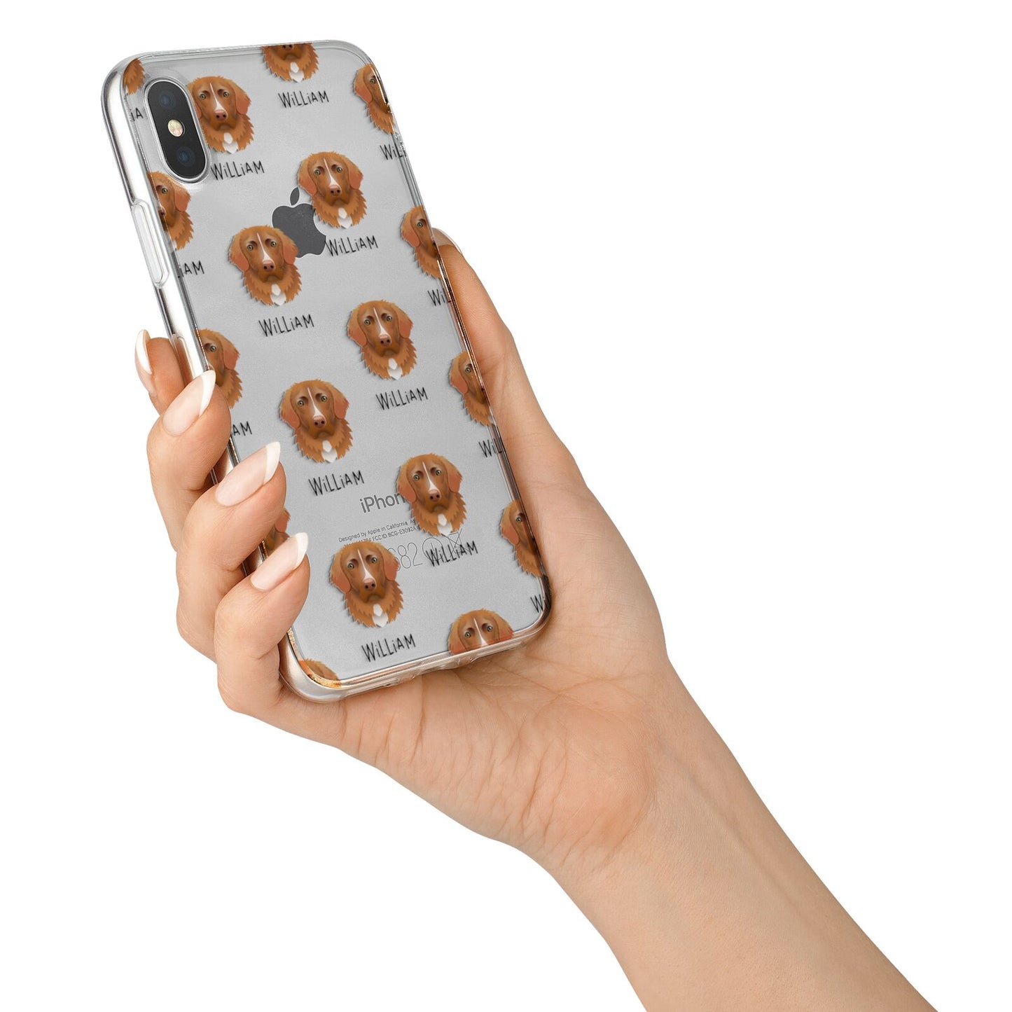 Nova Scotia Duck Tolling Retriever Icon with Name iPhone X Bumper Case on Silver iPhone Alternative Image 2