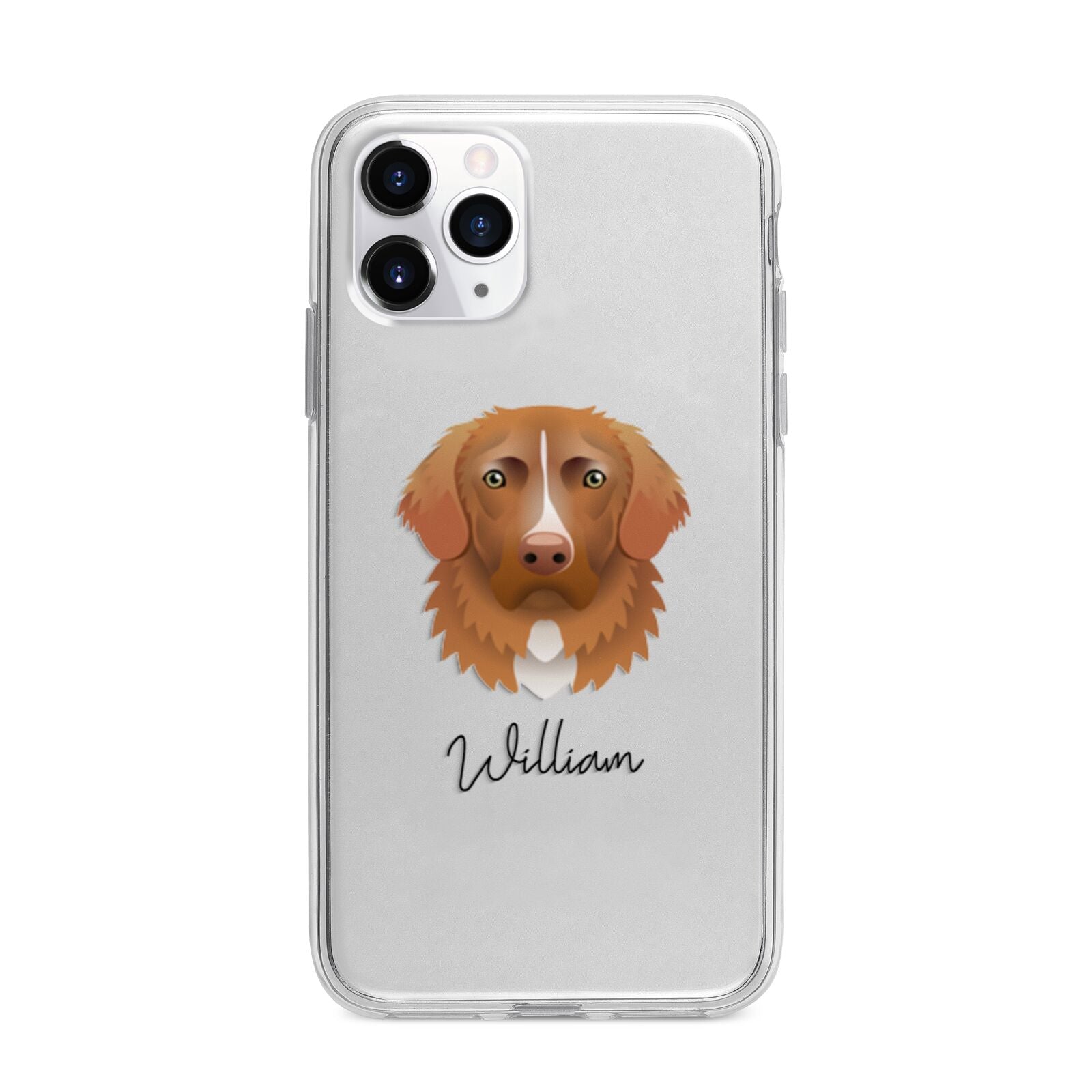 Nova Scotia Duck Tolling Retriever Personalised Apple iPhone 11 Pro Max in Silver with Bumper Case