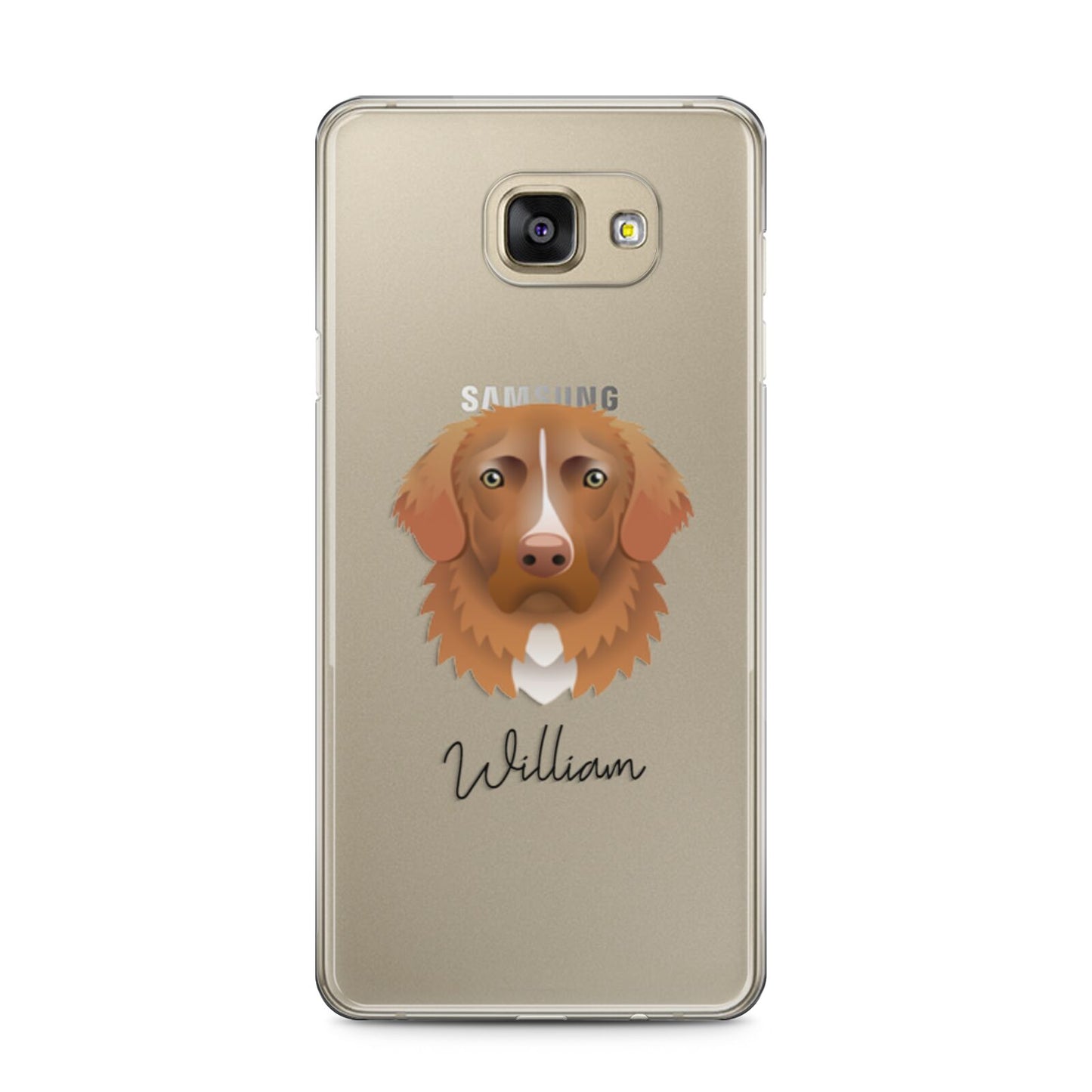 Nova Scotia Duck Tolling Retriever Personalised Samsung Galaxy A5 2016 Case on gold phone