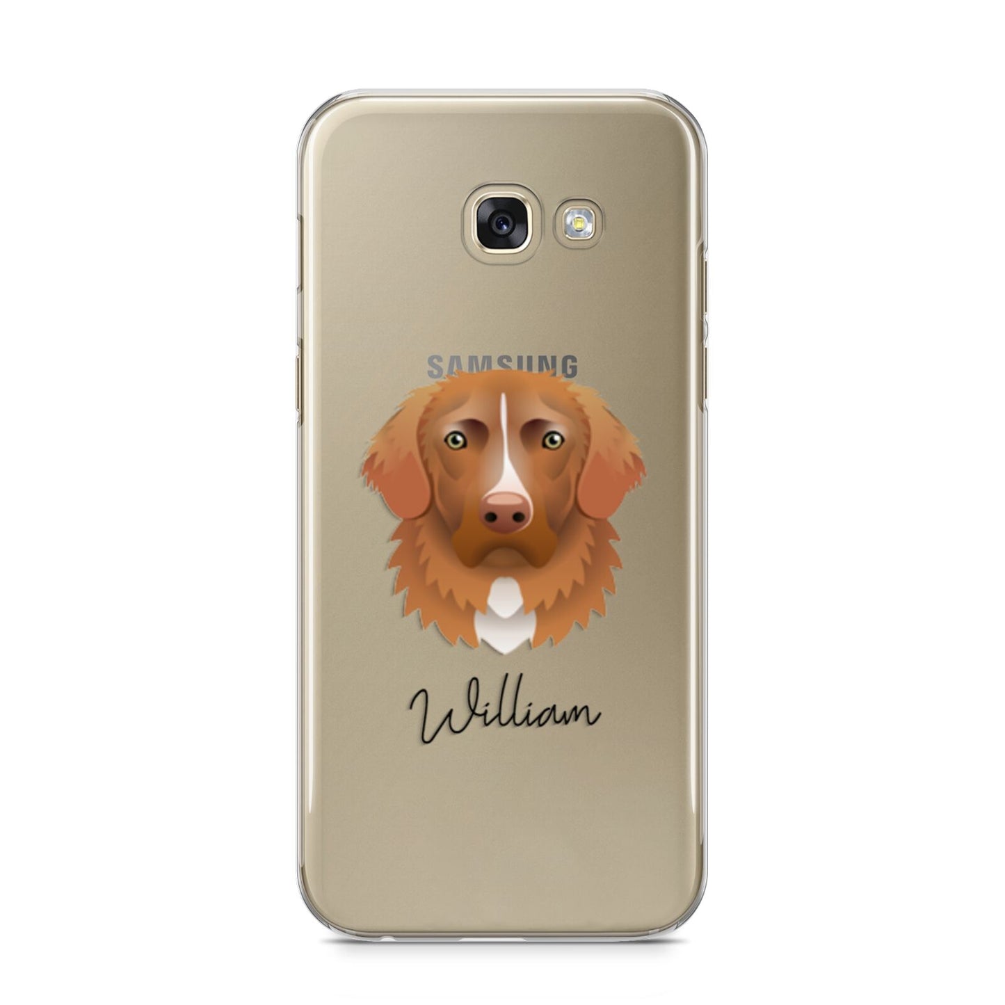 Nova Scotia Duck Tolling Retriever Personalised Samsung Galaxy A5 2017 Case on gold phone