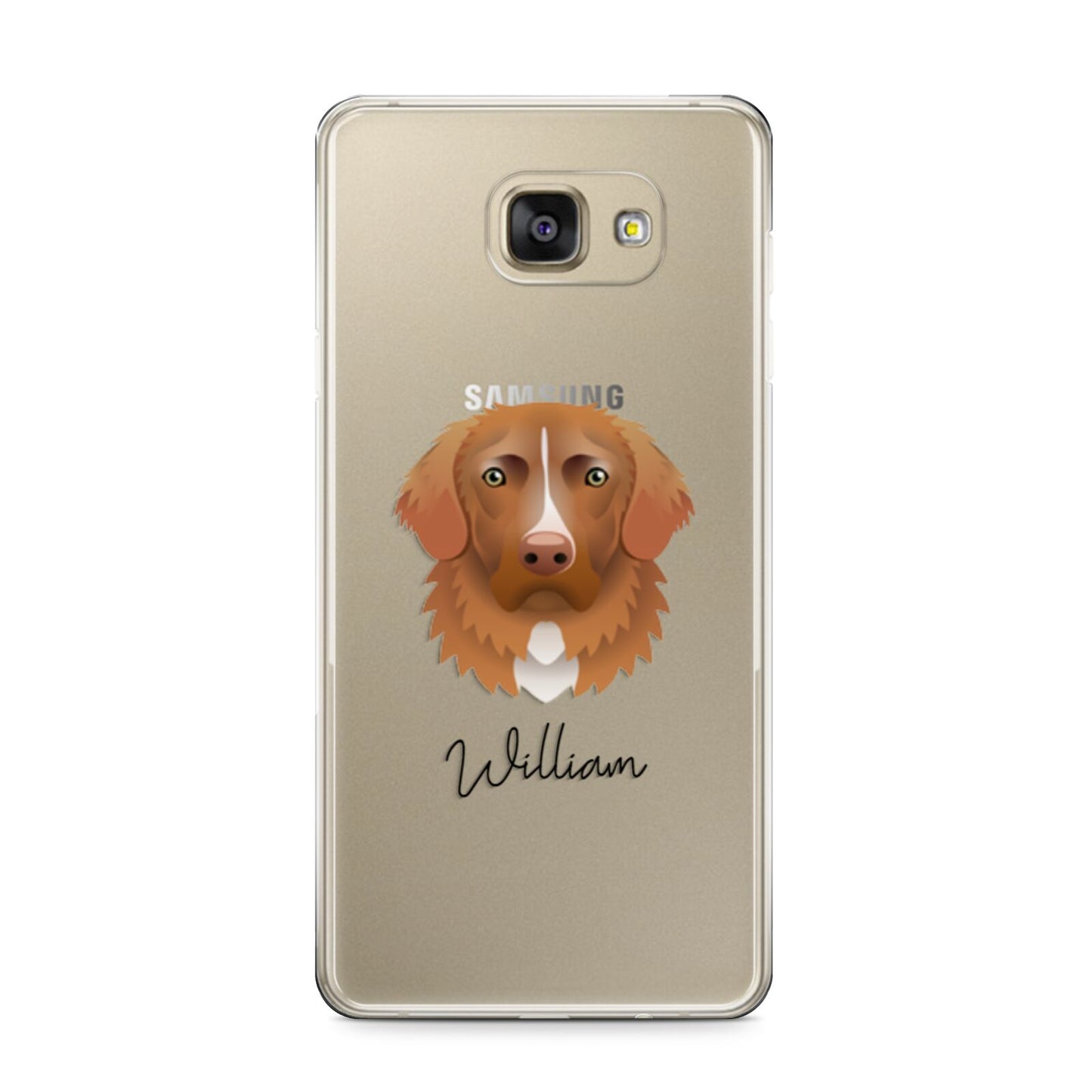 Nova Scotia Duck Tolling Retriever Personalised Samsung Galaxy A9 2016 Case on gold phone
