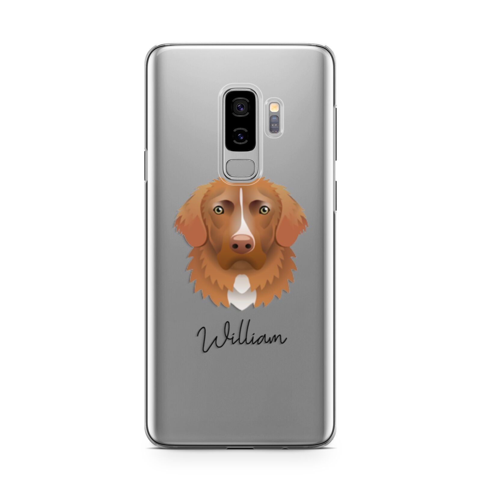 Nova Scotia Duck Tolling Retriever Personalised Samsung Galaxy S9 Plus Case on Silver phone