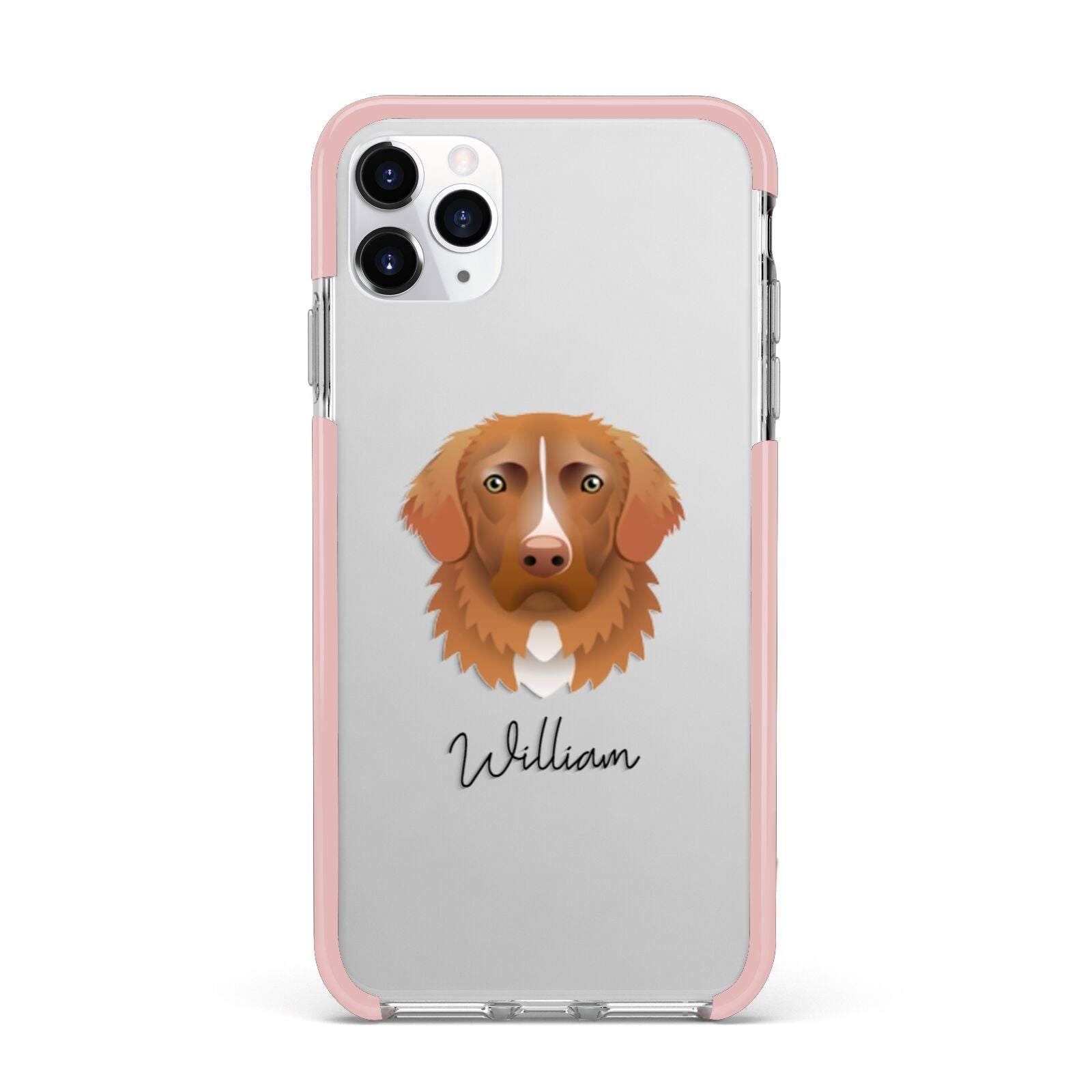 Nova Scotia Duck Tolling Retriever Personalised iPhone 11 Pro Max Impact Pink Edge Case