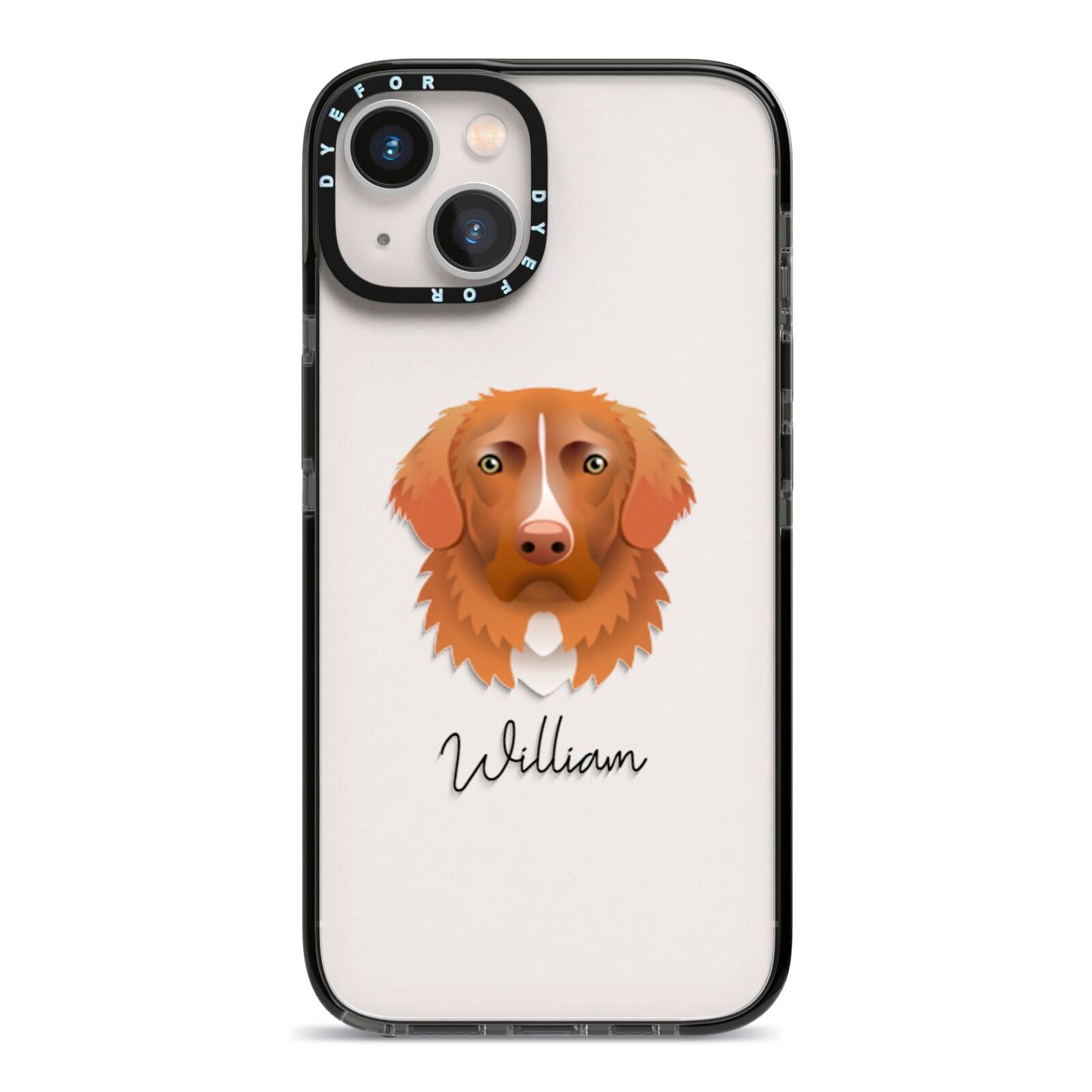 Nova Scotia Duck Tolling Retriever Personalised iPhone 13 Black Impact Case on Silver phone