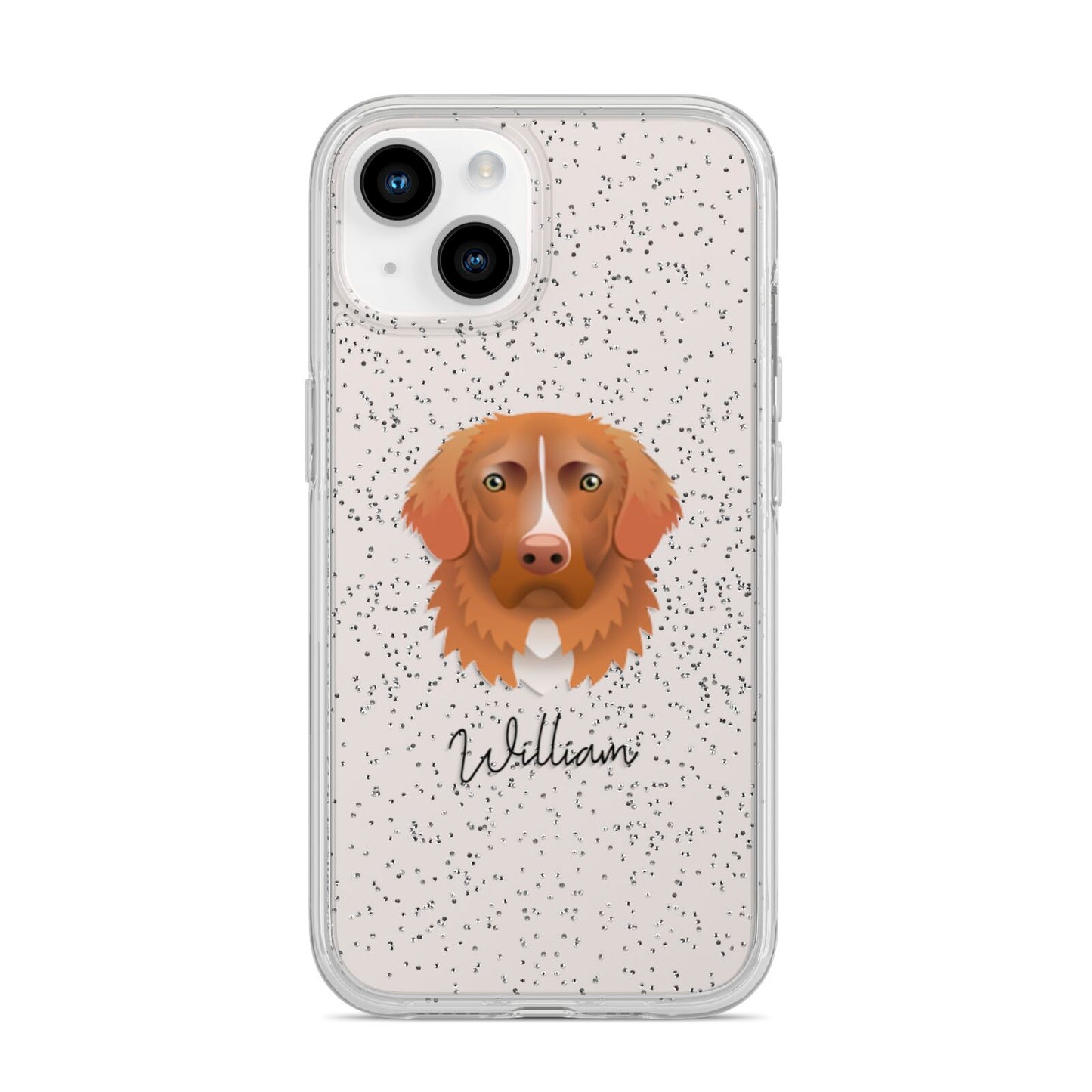 Nova Scotia Duck Tolling Retriever Personalised iPhone 14 Glitter Tough Case Starlight