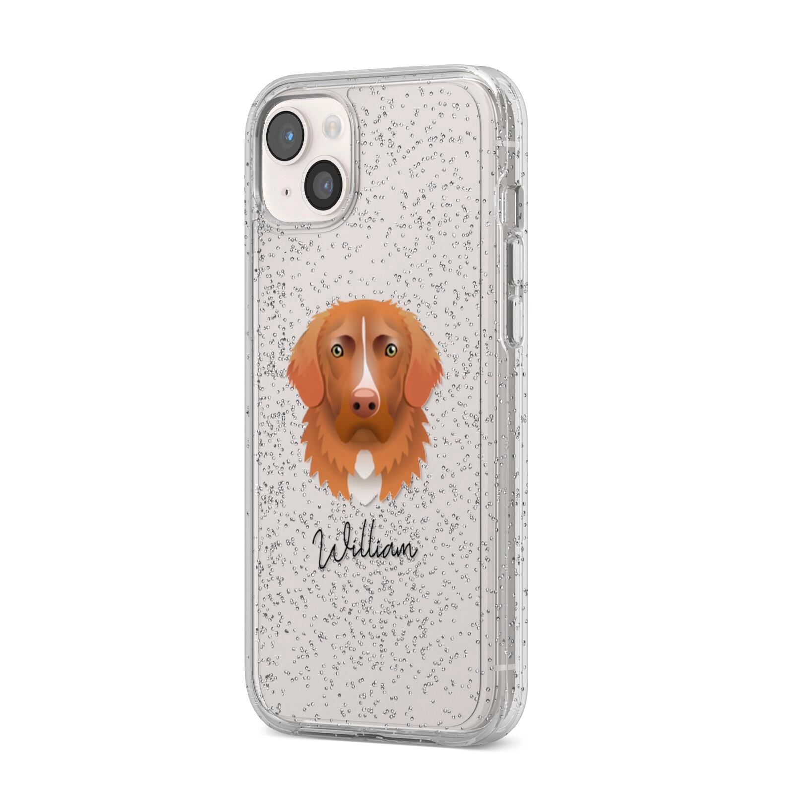 Nova Scotia Duck Tolling Retriever Personalised iPhone 14 Plus Glitter Tough Case Starlight Angled Image