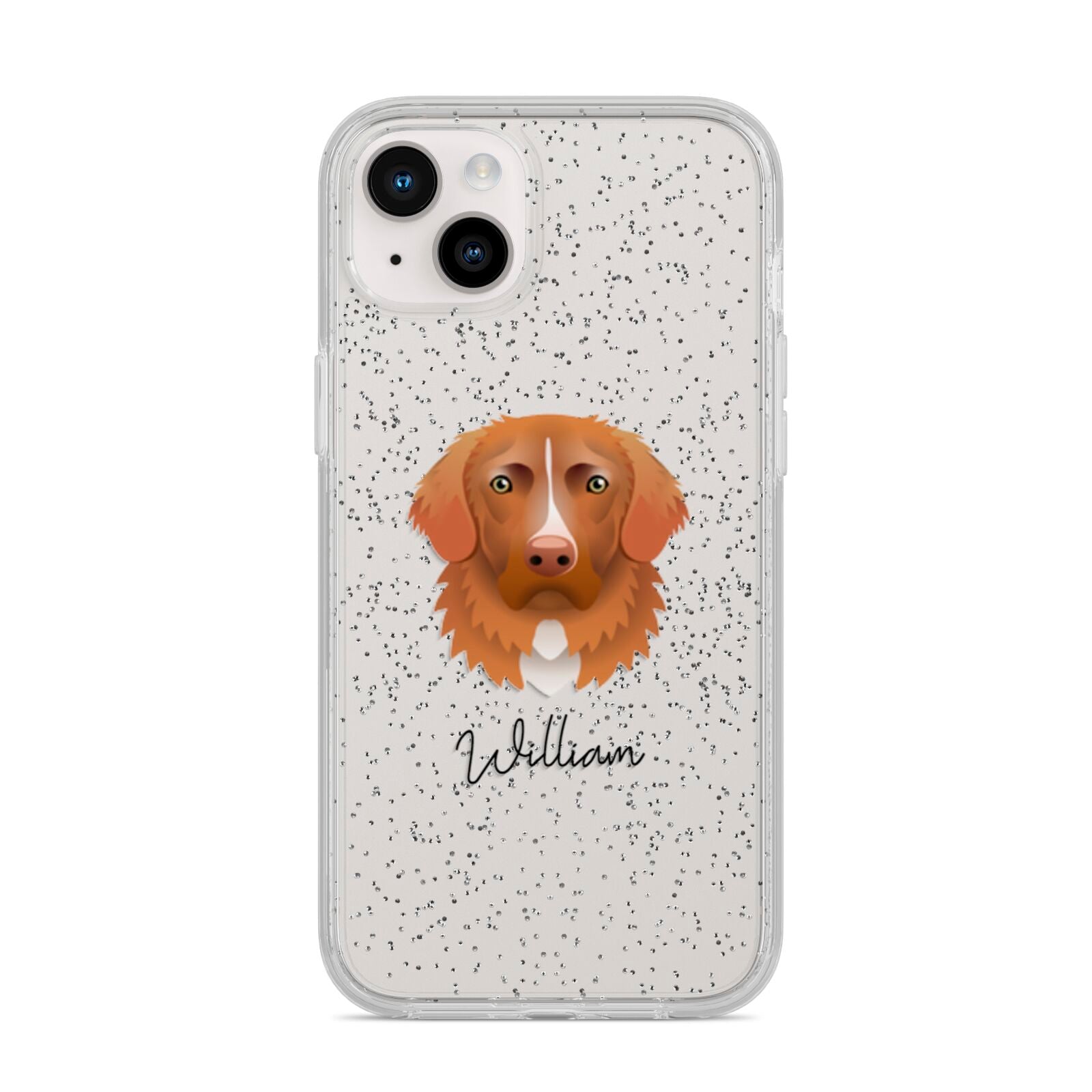 Nova Scotia Duck Tolling Retriever Personalised iPhone 14 Plus Glitter Tough Case Starlight