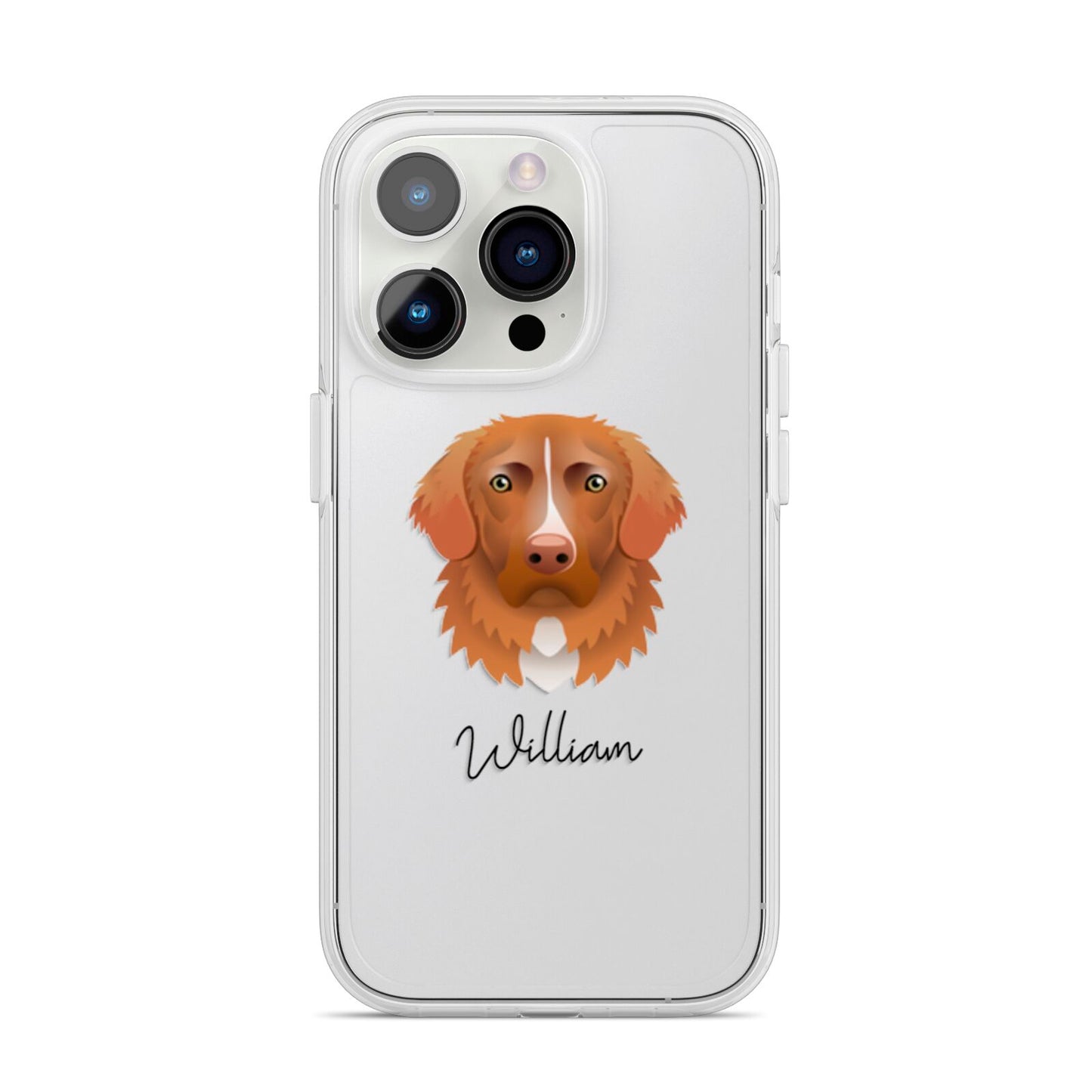 Nova Scotia Duck Tolling Retriever Personalised iPhone 14 Pro Clear Tough Case Silver