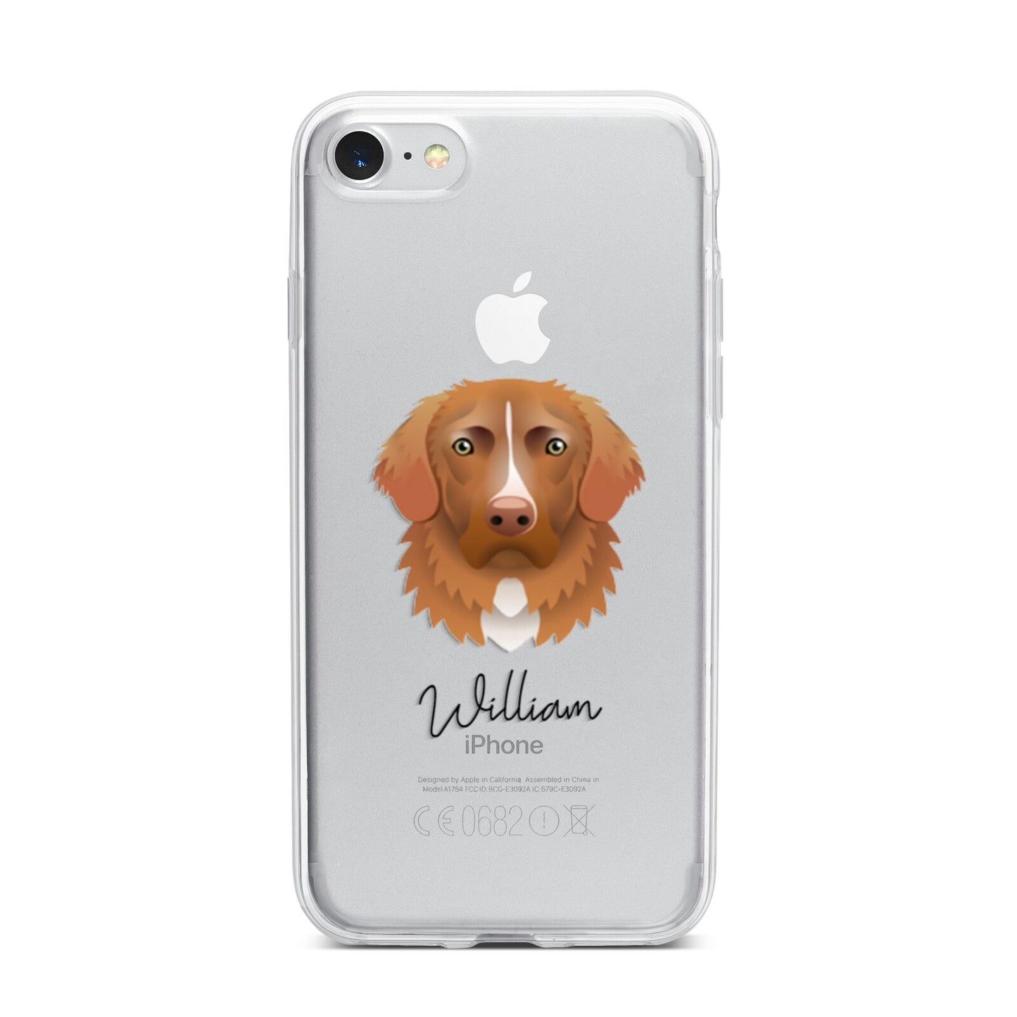 Nova Scotia Duck Tolling Retriever Personalised iPhone 7 Bumper Case on Silver iPhone