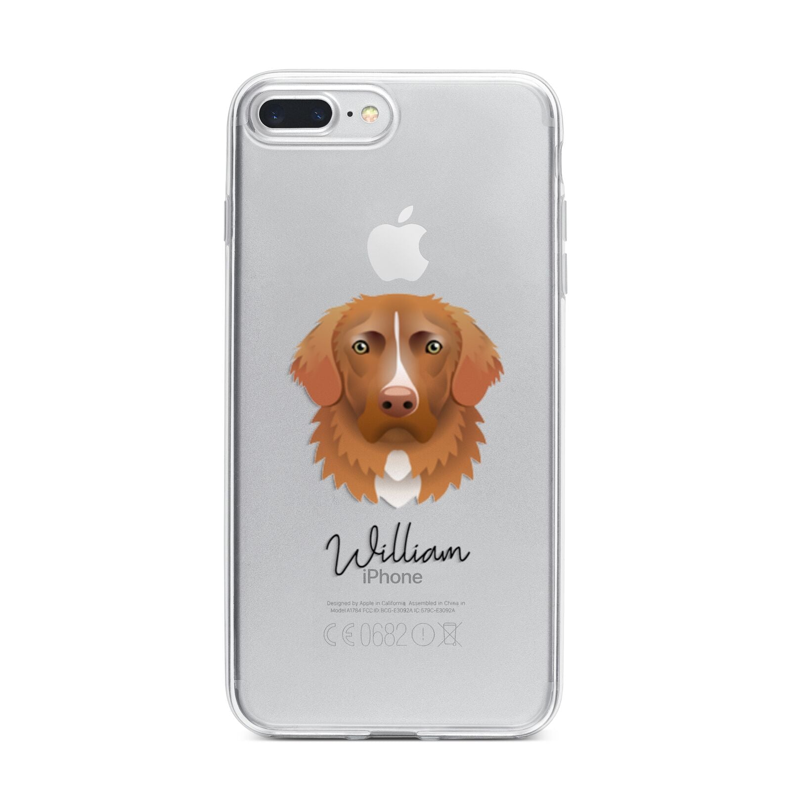 Nova Scotia Duck Tolling Retriever Personalised iPhone 7 Plus Bumper Case on Silver iPhone